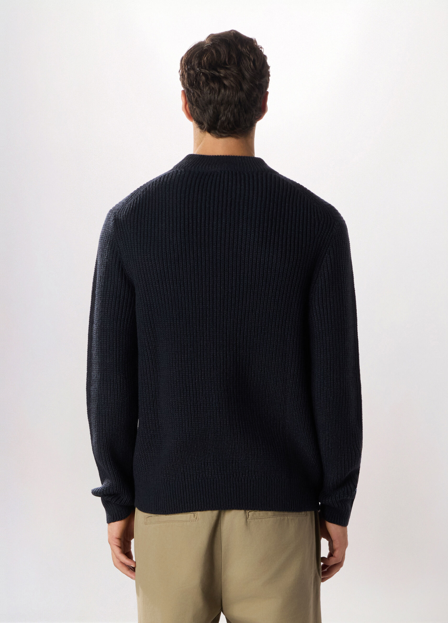 Maglione collo camino a costa inglese uomo_1