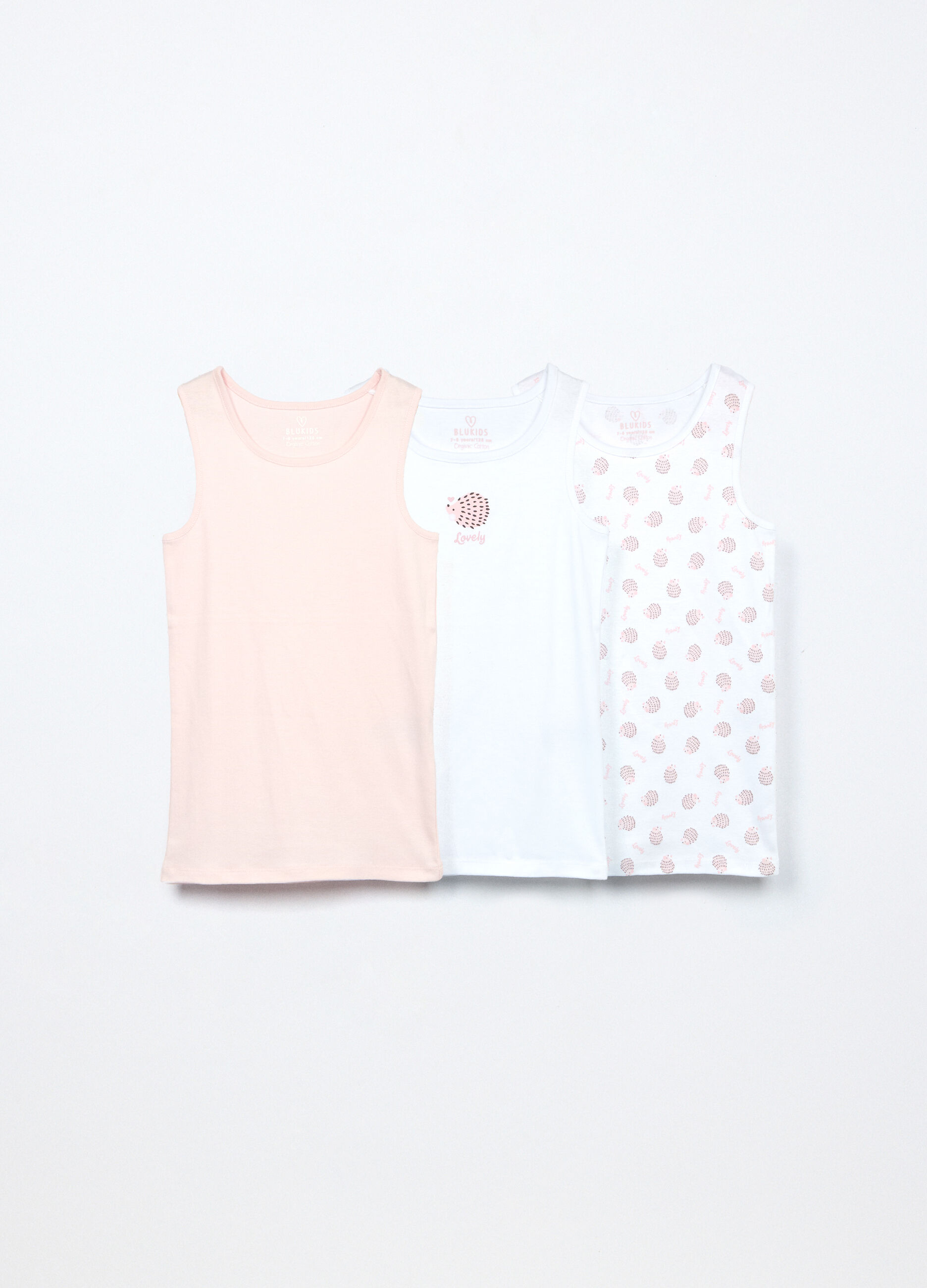 Pack 3 canotte in jersey di puro cotone bambina_0
