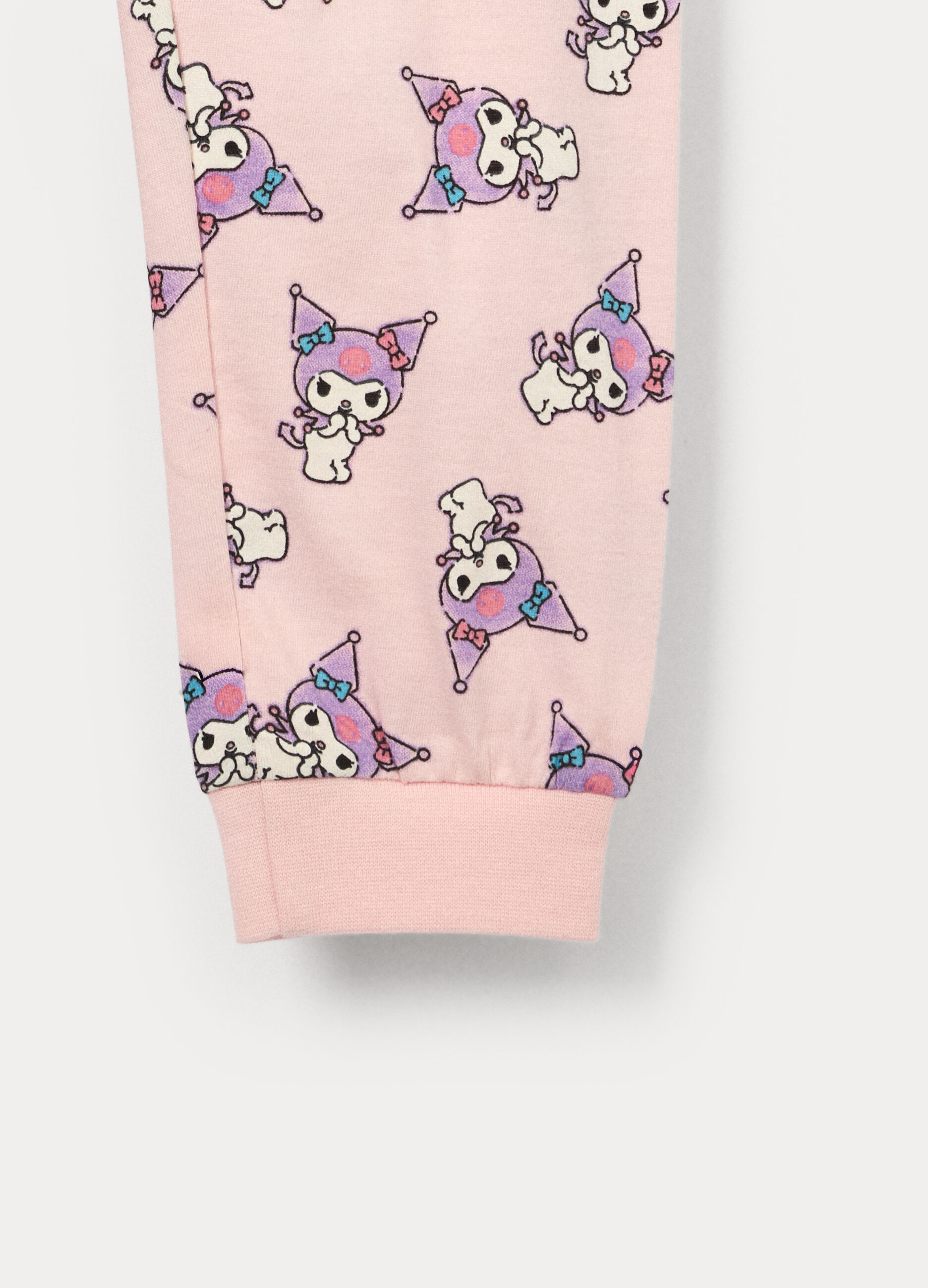 Set pigiama lungo Kuromi in jersey di puro cotone bambina_3