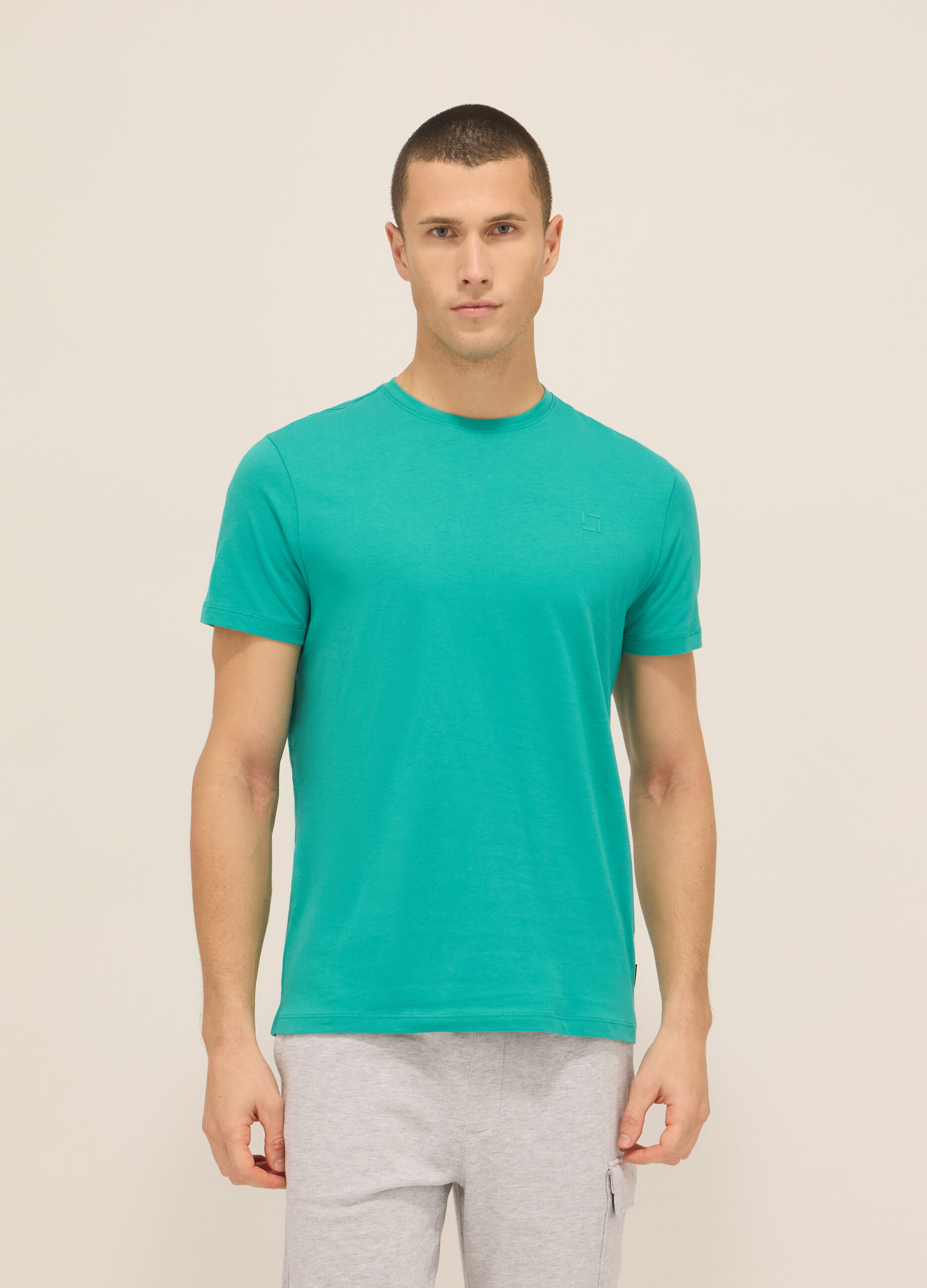 T-shirt girocollo in jersey di cotone uomo_0