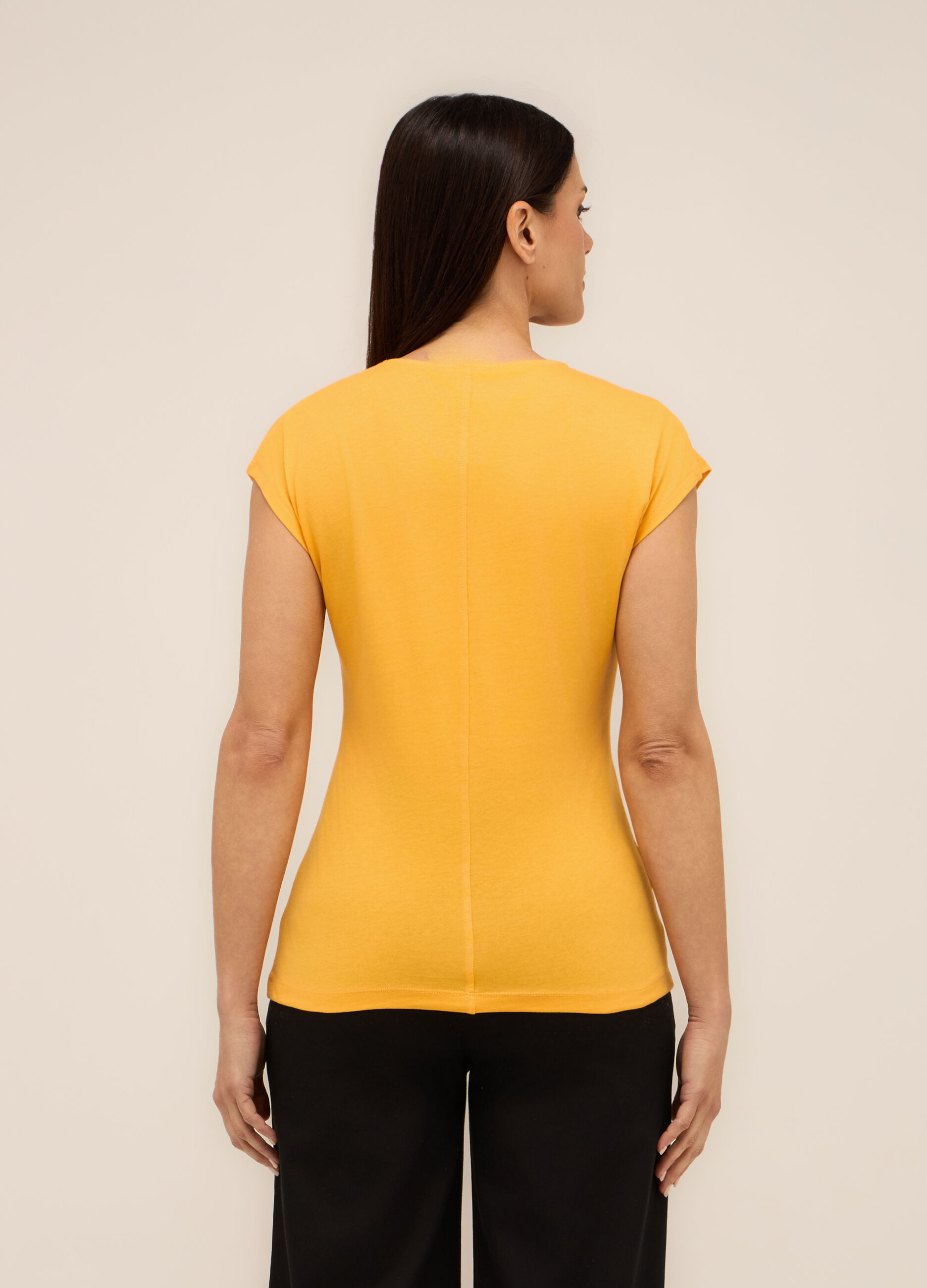 T-shirt in jersey di puro cotone donna_1