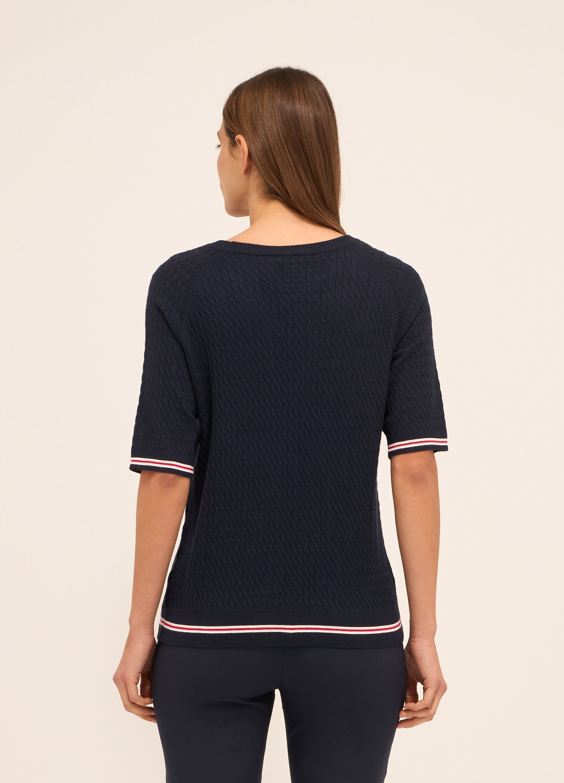 Tricot misto viscosa a maniche corte donna_1