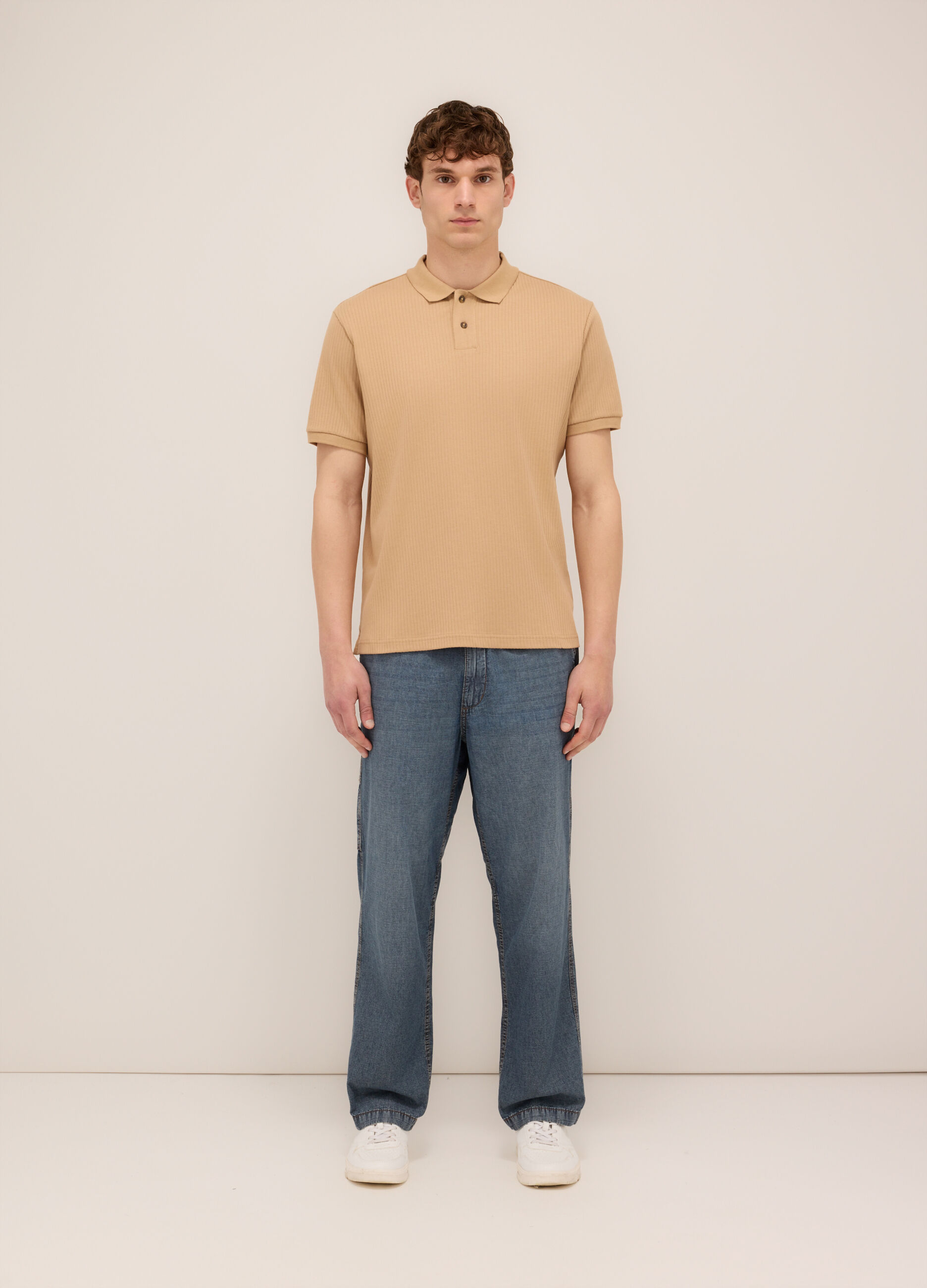Jeans over in denim di cotone uomo_0
