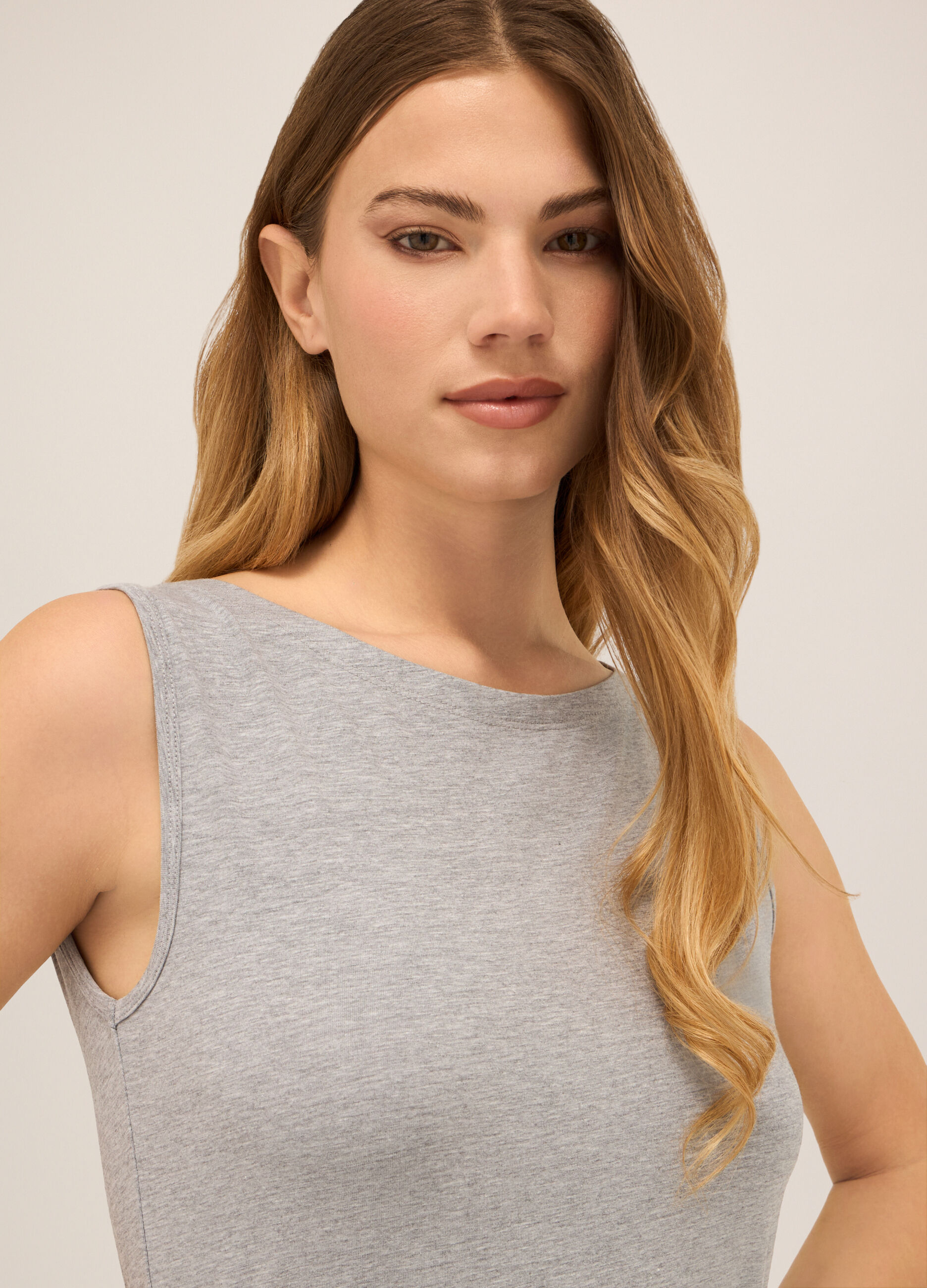 Top in jersey di cotone stretch donna_2