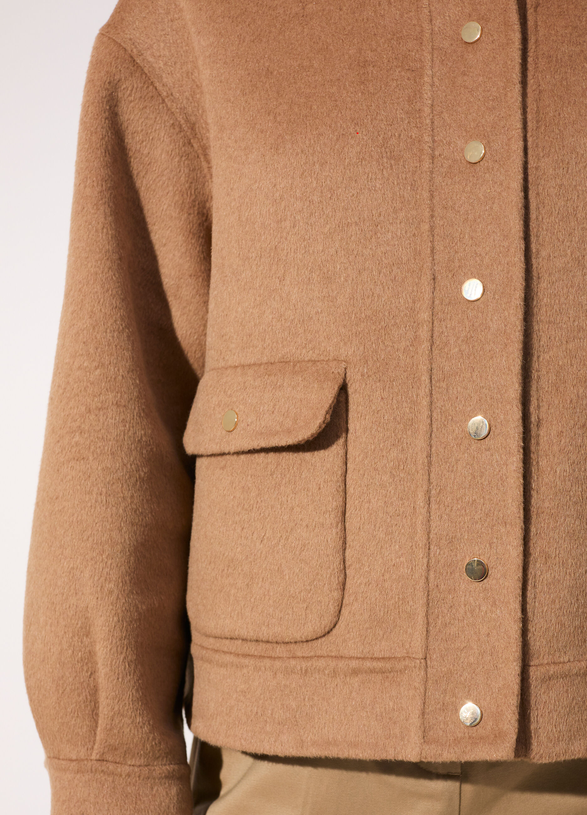 Shacket effetto cammello in misto lana donna_3