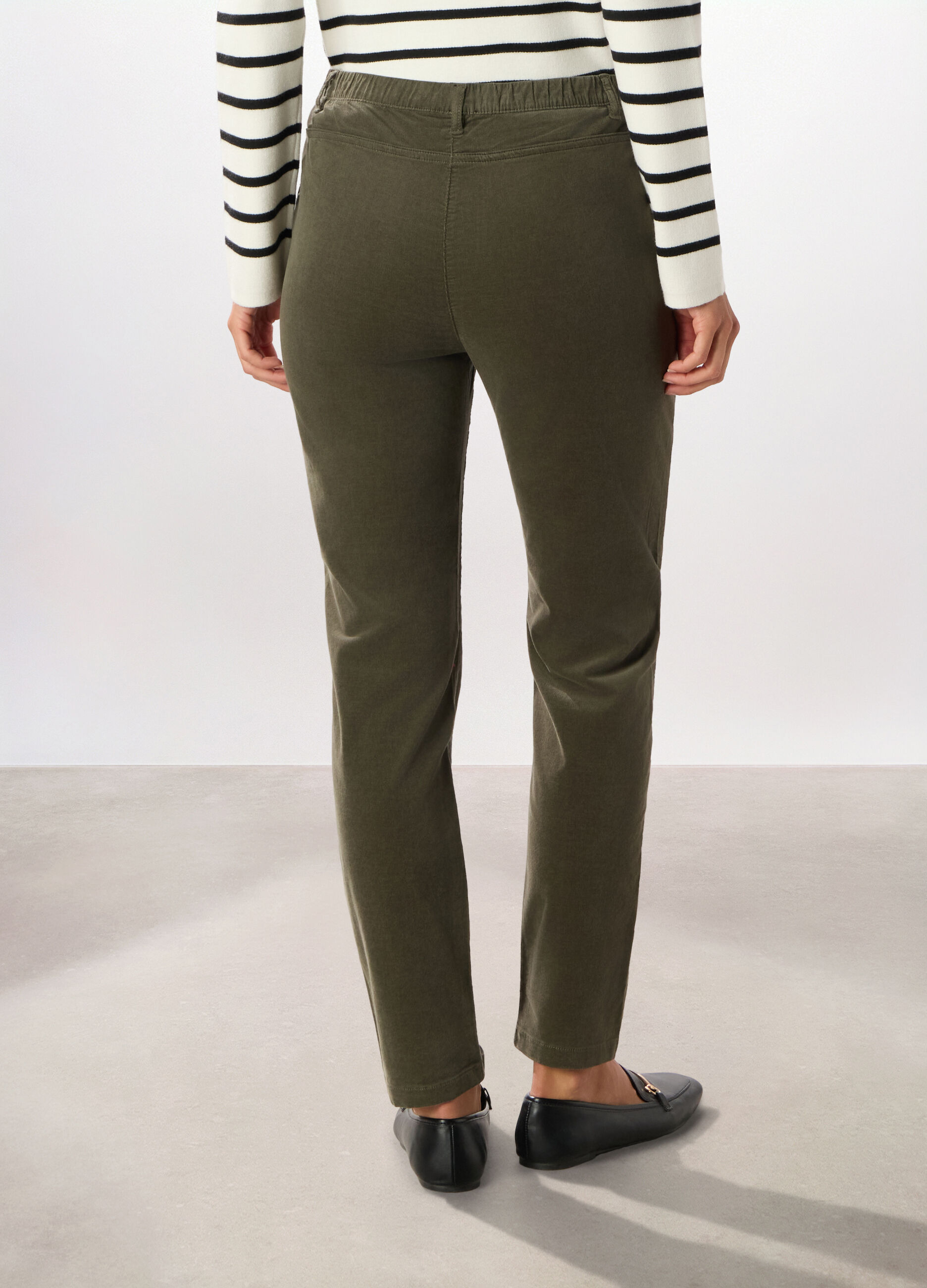 Jeggings in velluto a coste di cotone stretch donna_1