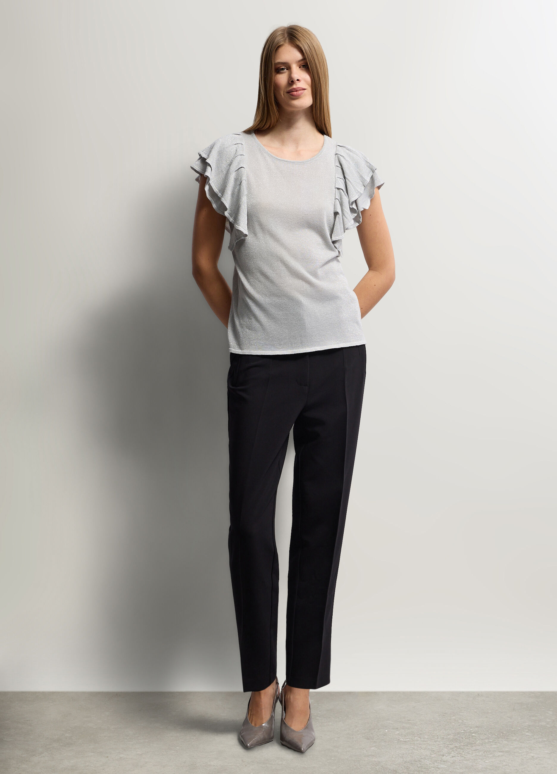 Pantaloni Slim Fit misto cotone stretch donna_0