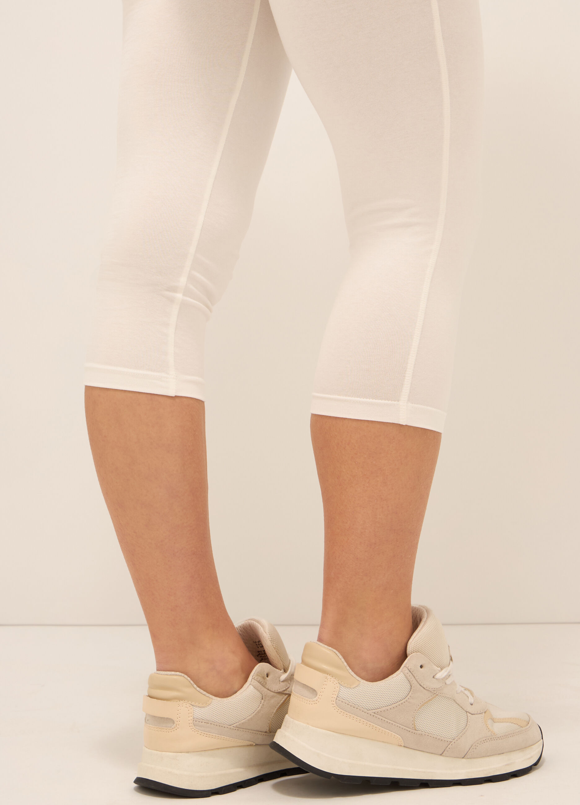 Leggings capri in jersey di cotone stretch donna_2