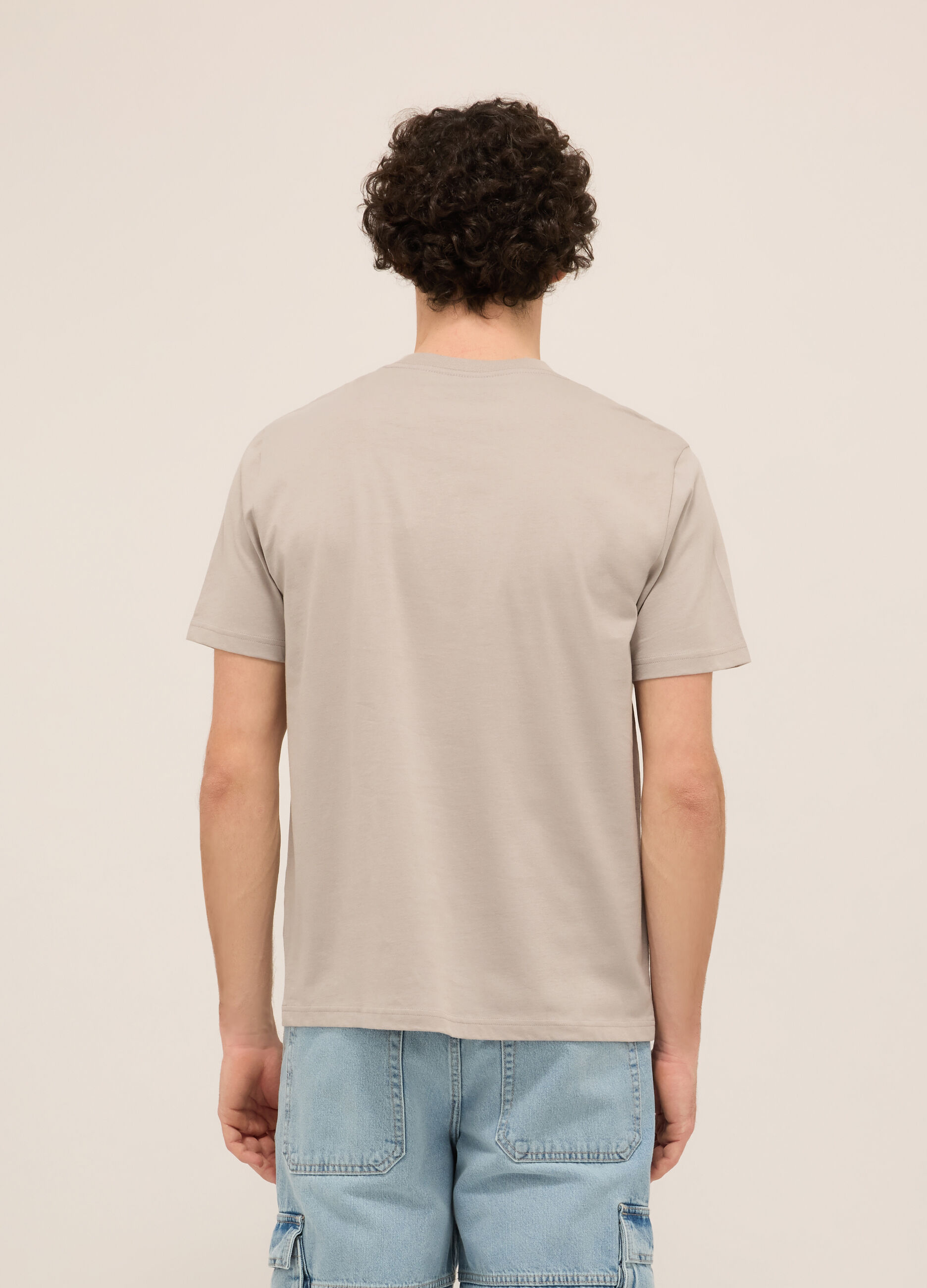 T-shirt girocollo in puro cotone con stampa uomo_1