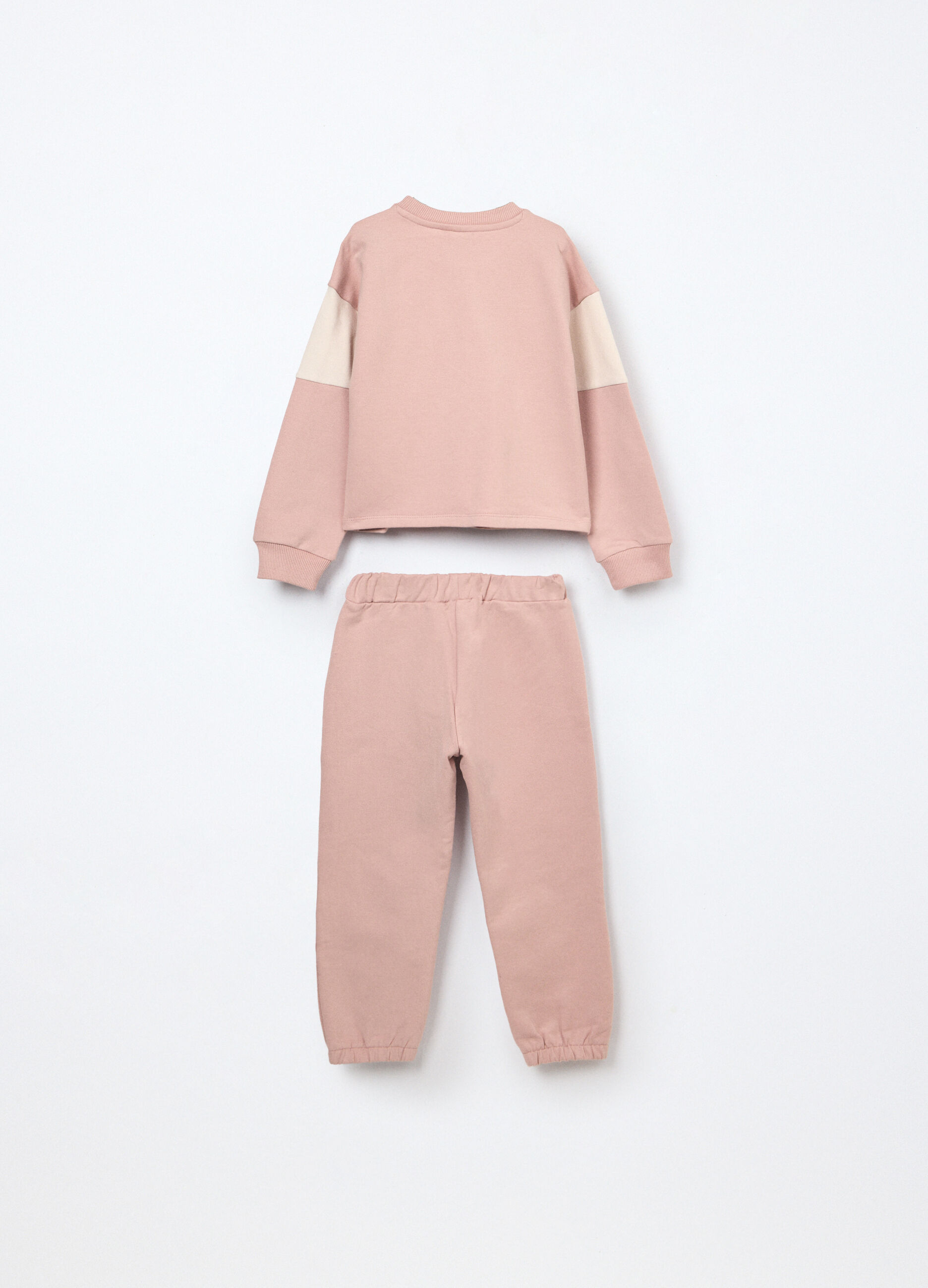 Jogging set in felpa di cotone stretch bambina_1