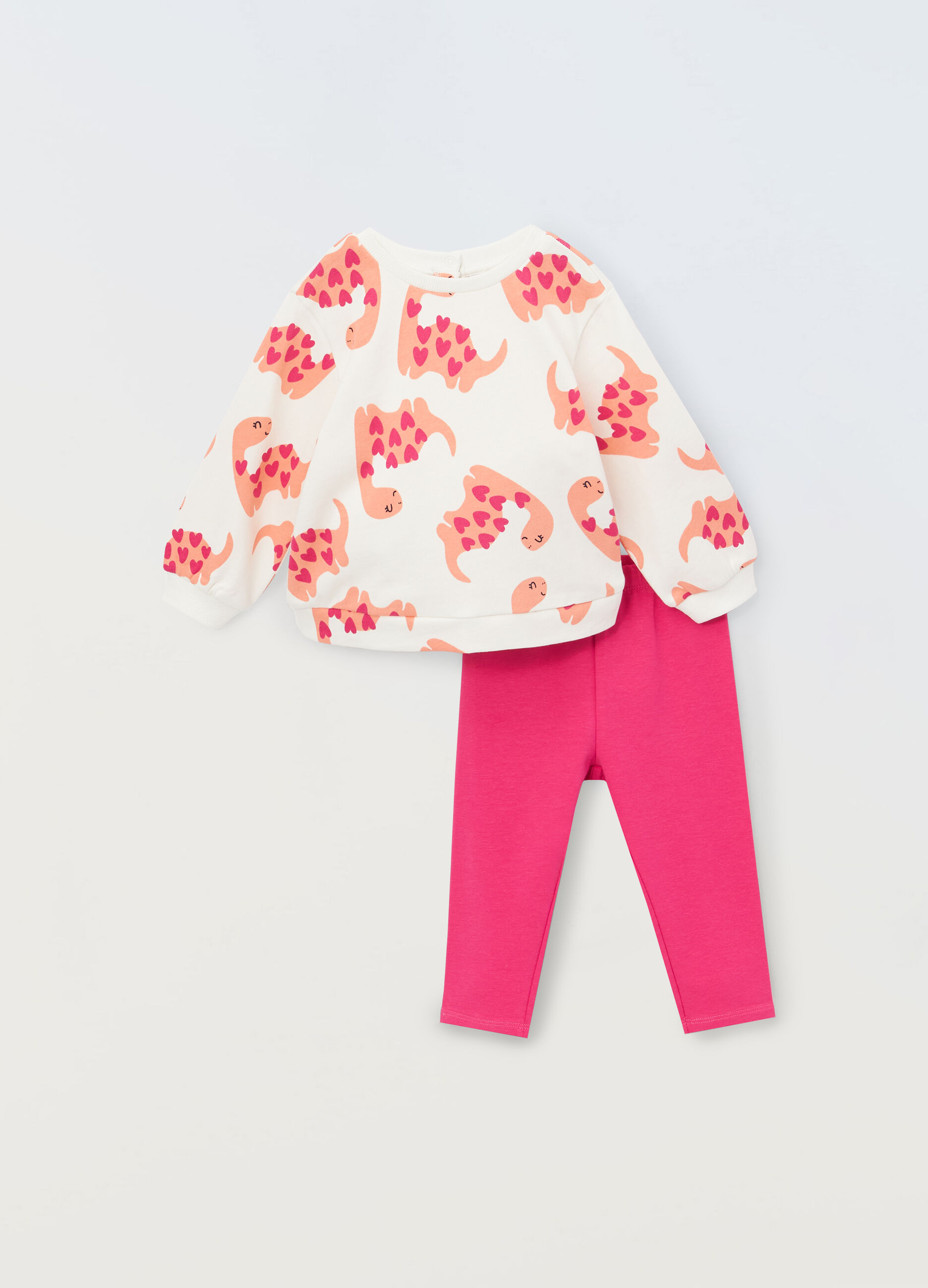 Jogging set in french terry di puro cotone neonata_0