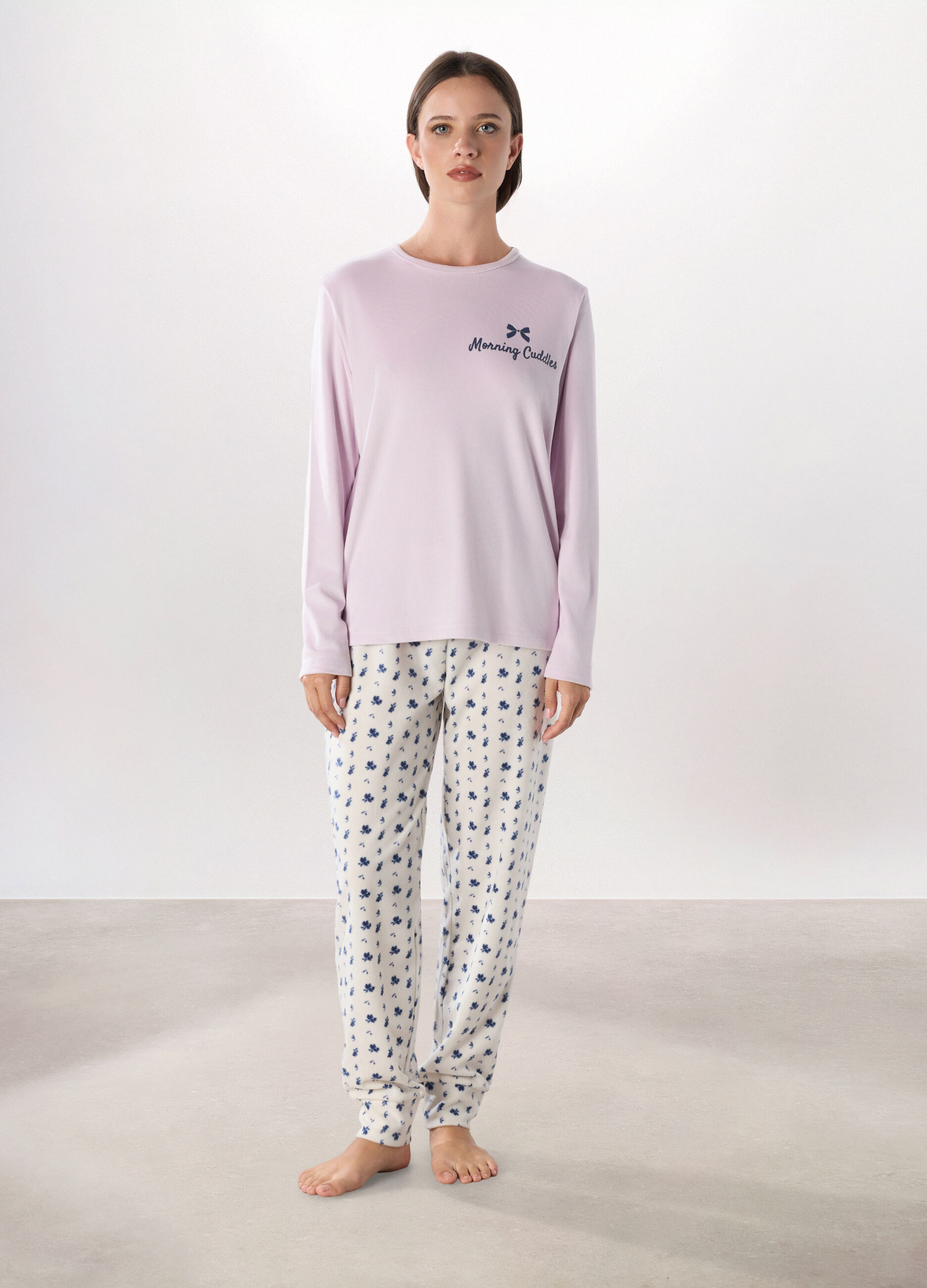 Set pigiama lungo velour donna_0