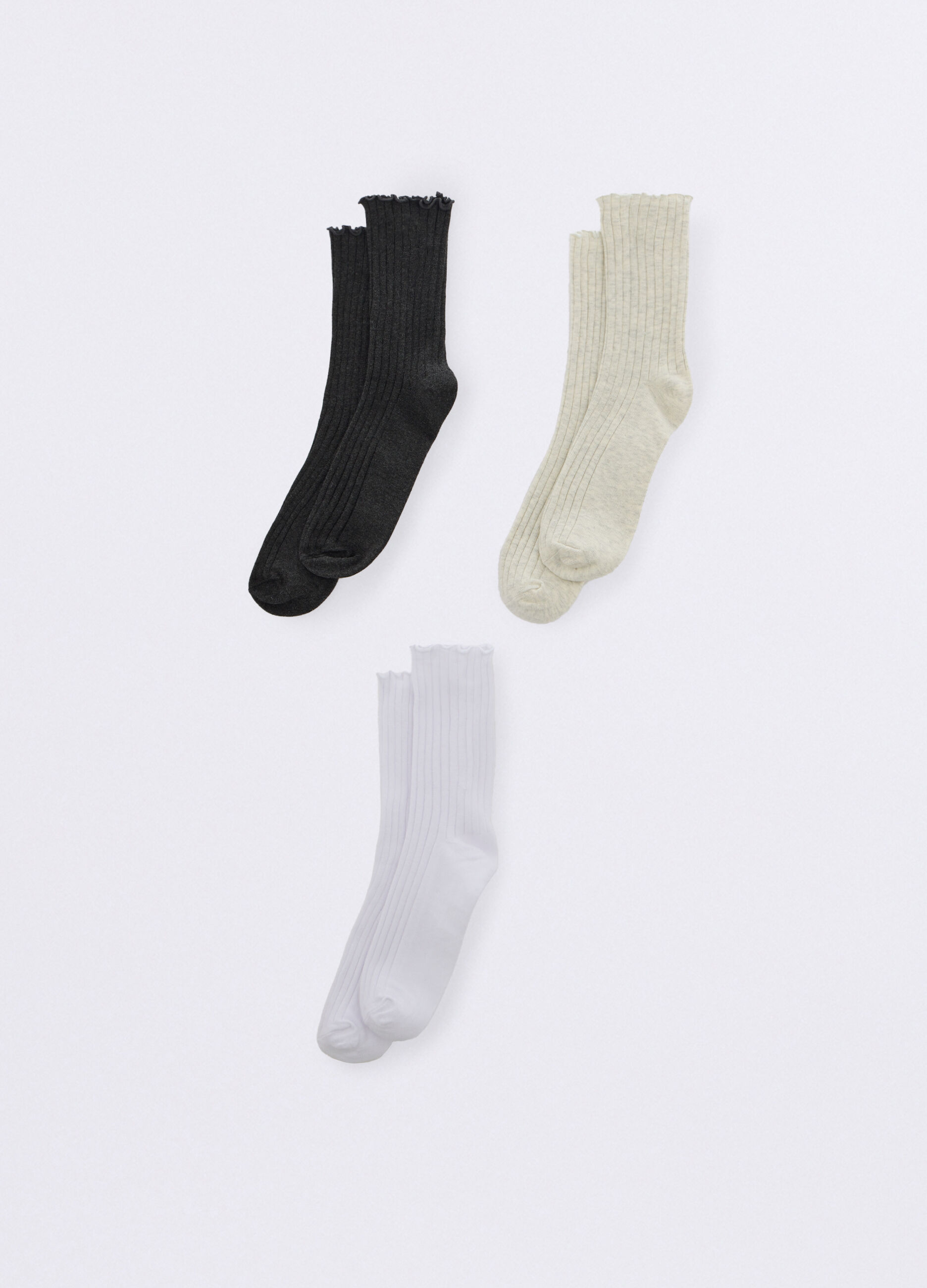Pack 3 calze midi in costina misto cotone donna_0