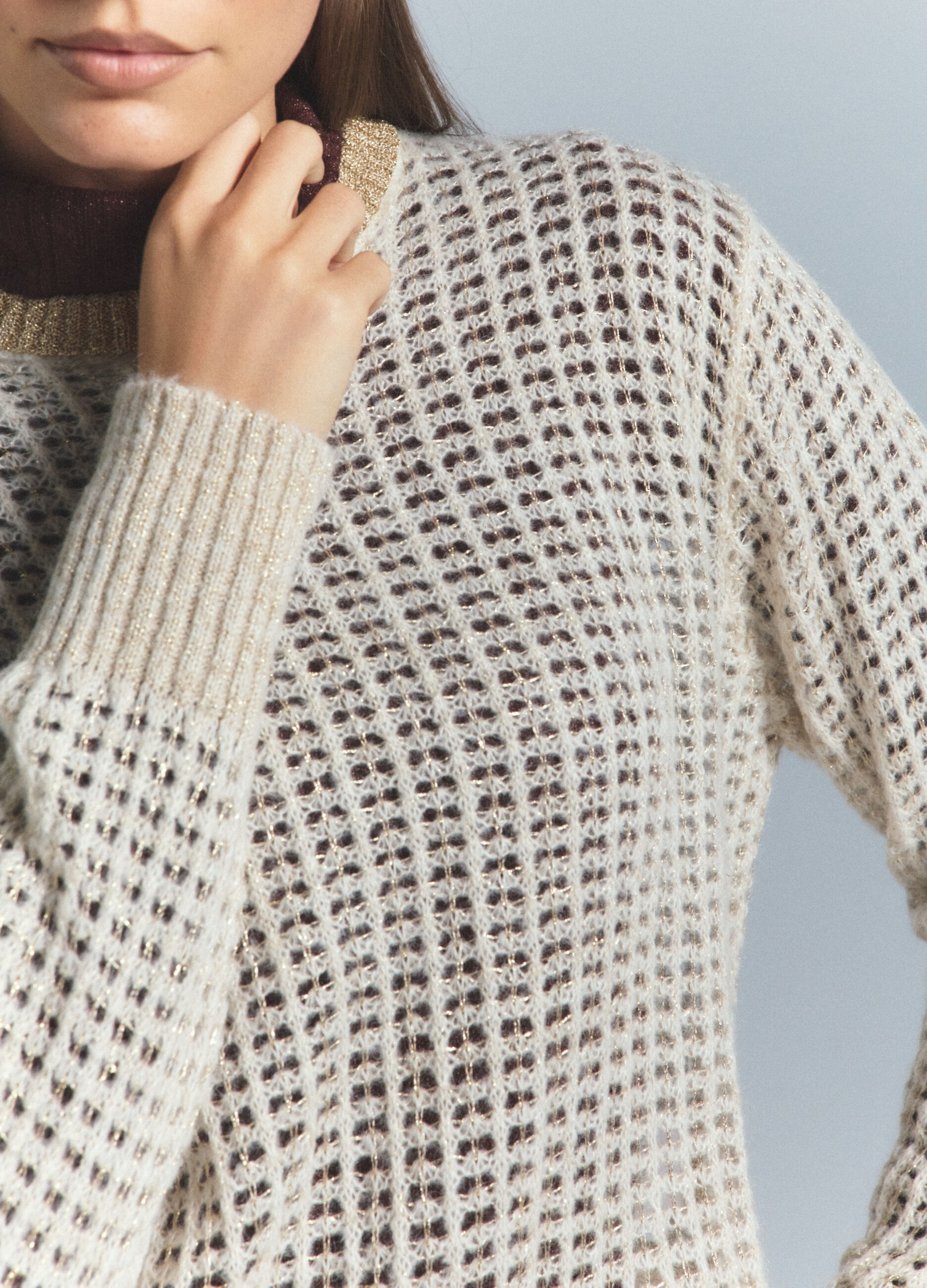 Pullover girocollo operato donna_4