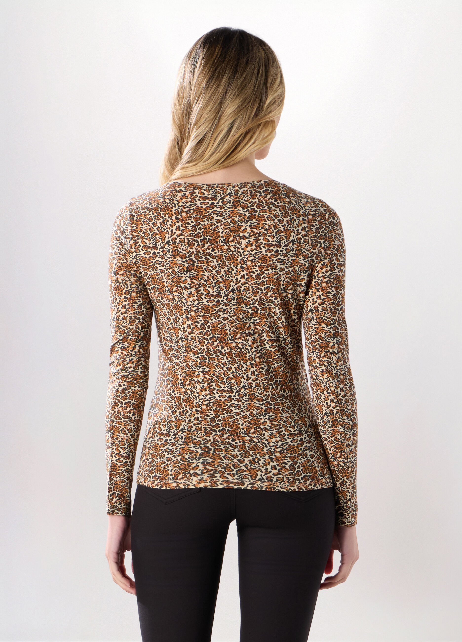 T-shirt in jersey di cotone stretch donna_1