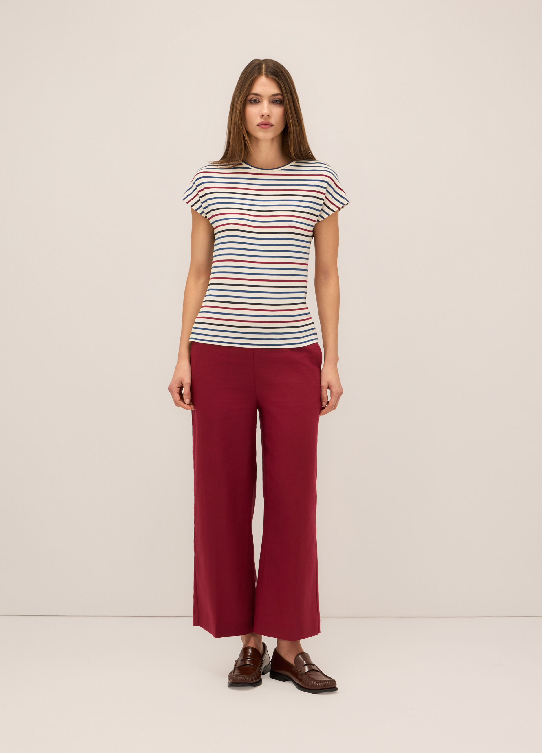 Pantaloni palazzo misto lino donna_0