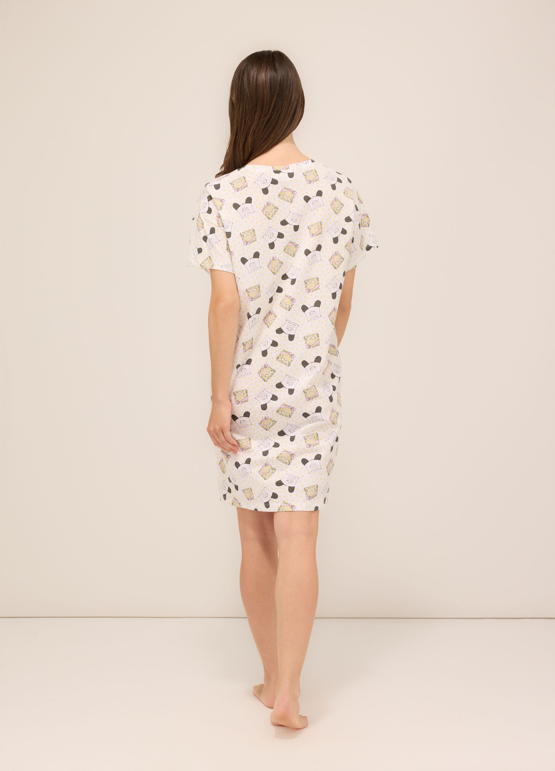 Camicia da notte in jersey di puro cotone donna_1