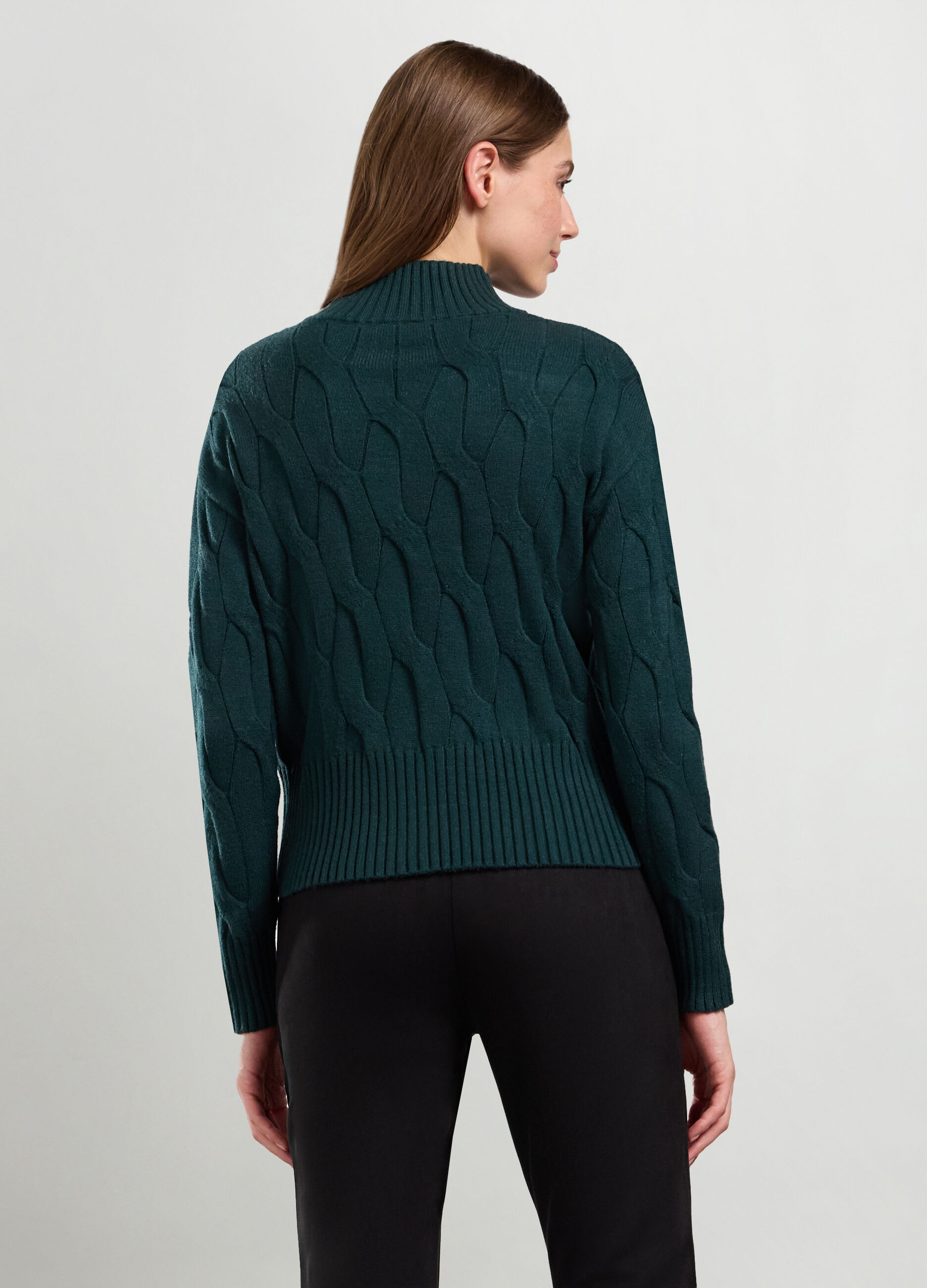 Tricot misto viscosa a collo alto donna_1