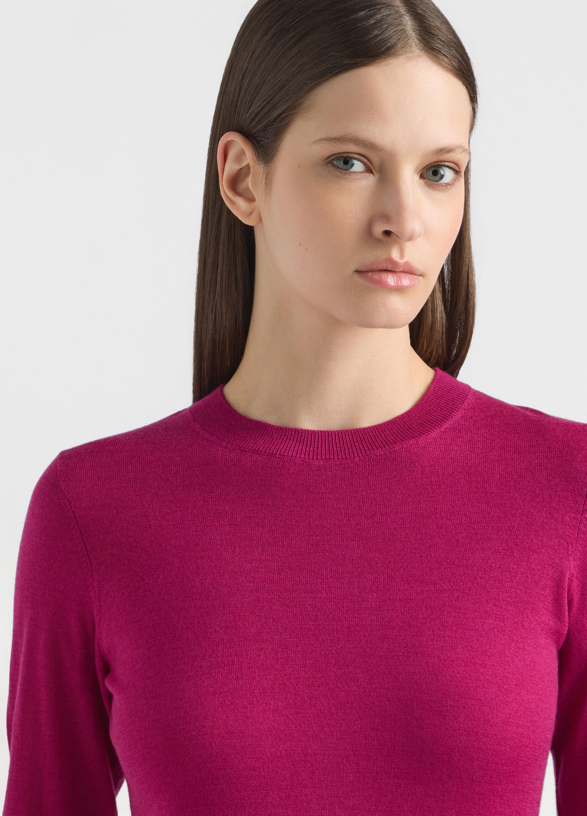 Maglia girocollo rasata donna_3