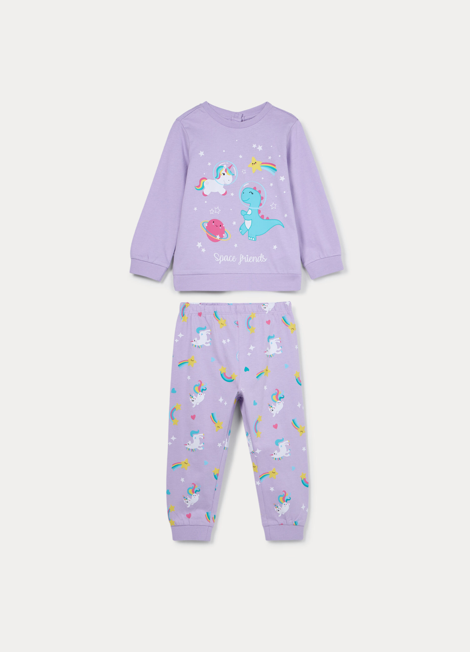 Set pigiama lungo in jersey di puro cotone _0