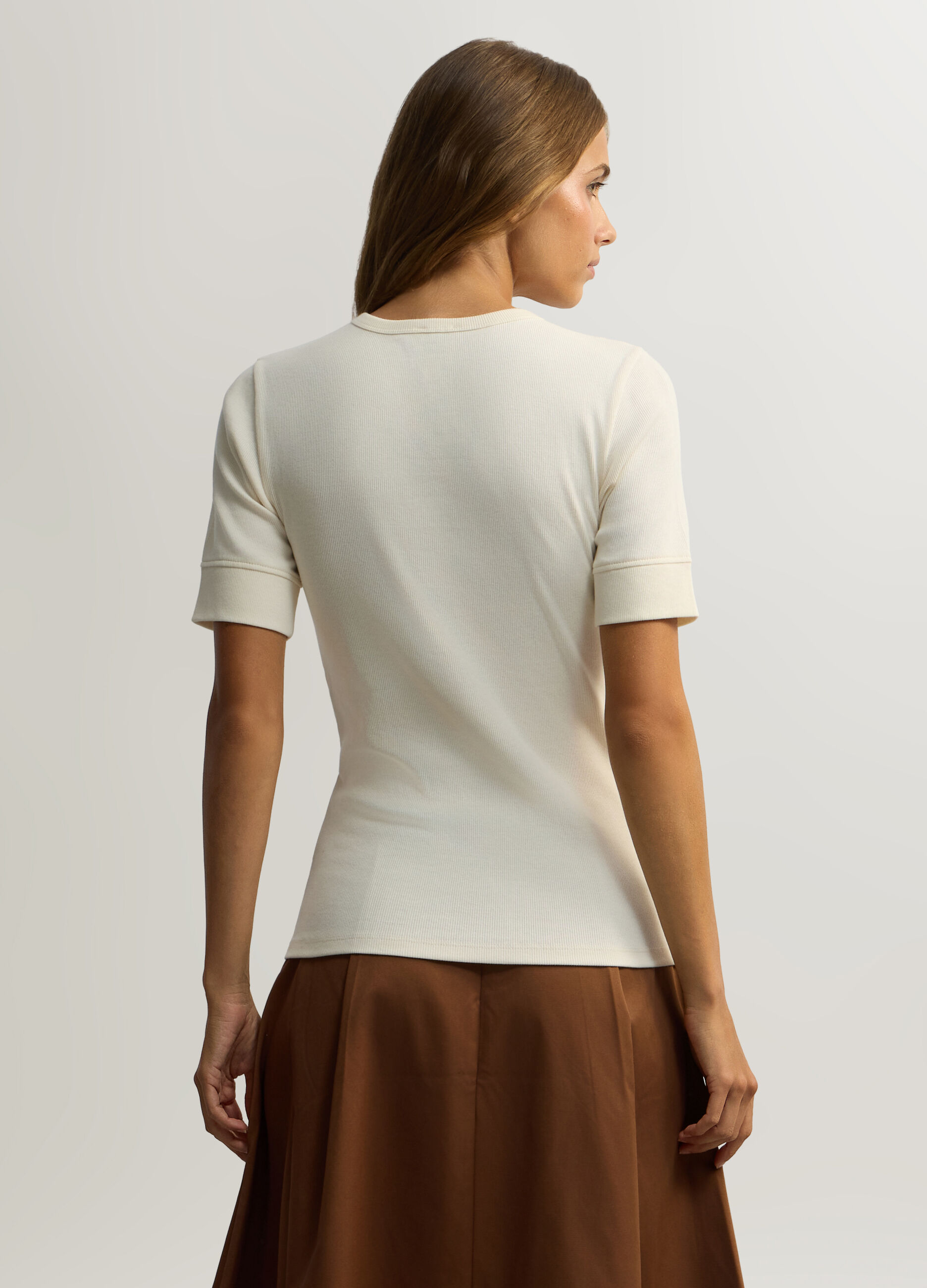 T-shirt girocollo stretch donna_1