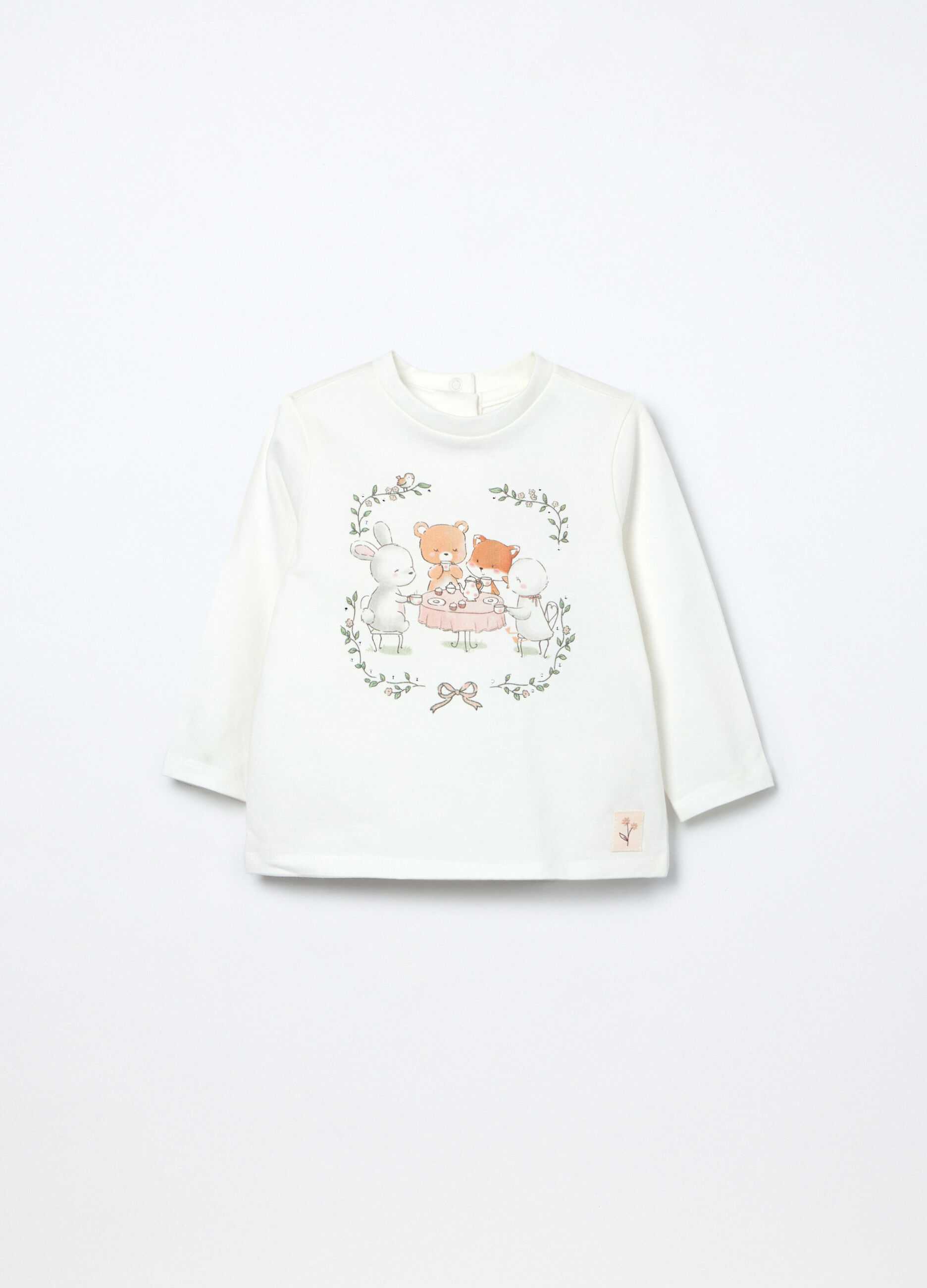 T-shirt in jersey di cotone stretch neonata_0