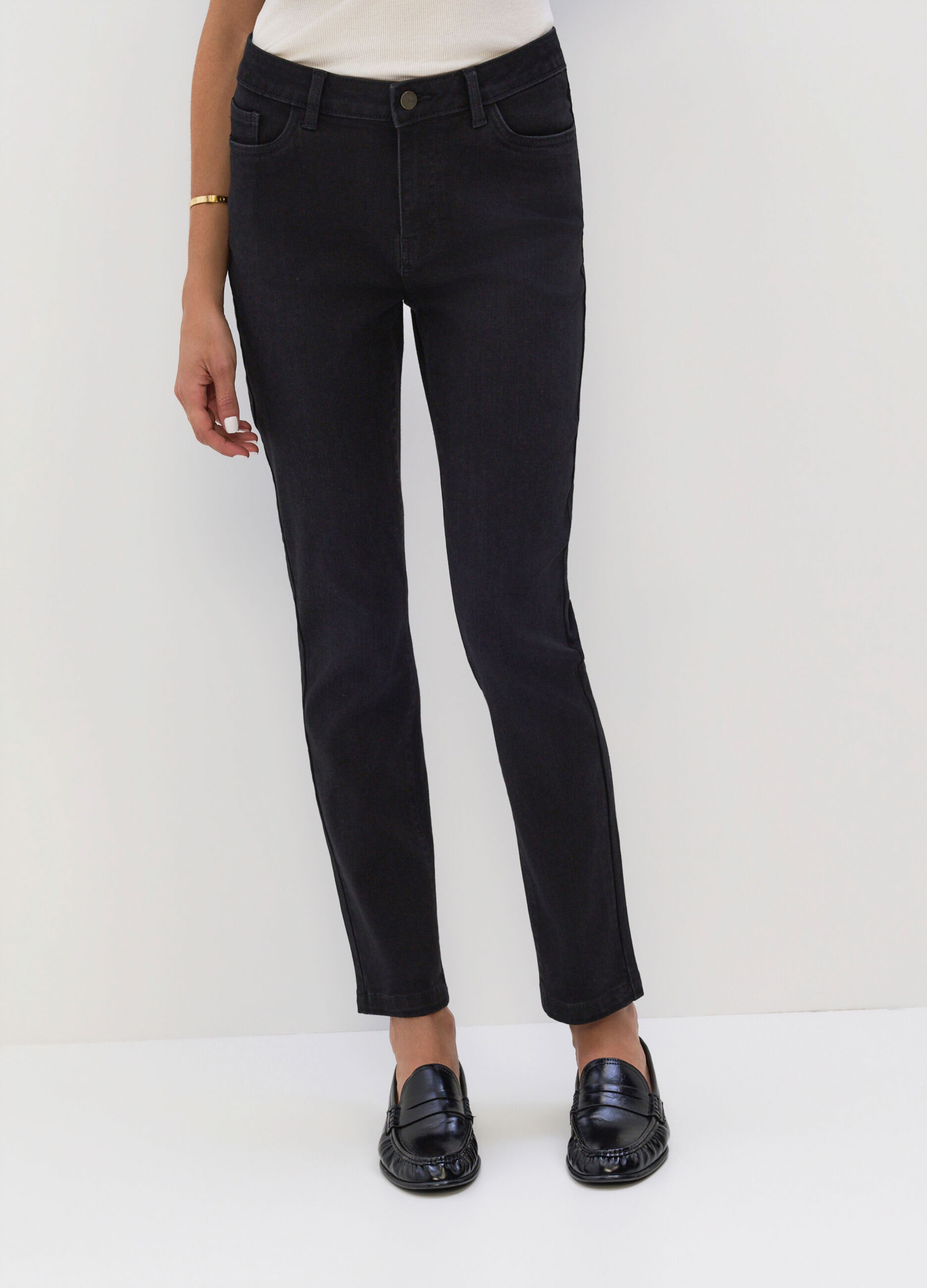 Pantaloni Slim Fit in denim stretch misto cotone donna_2