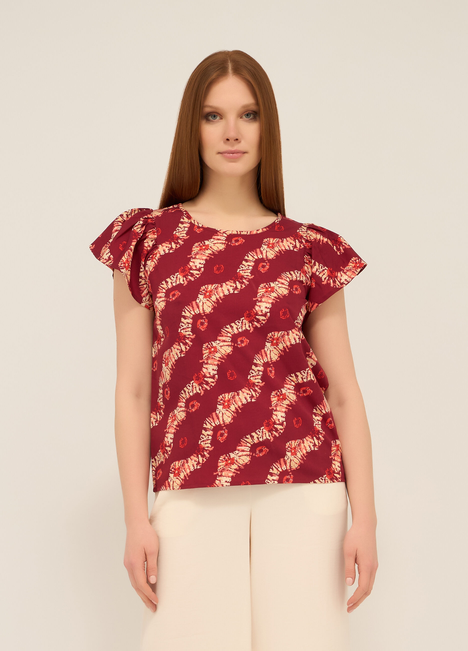 Blusa in american crepe donna_0