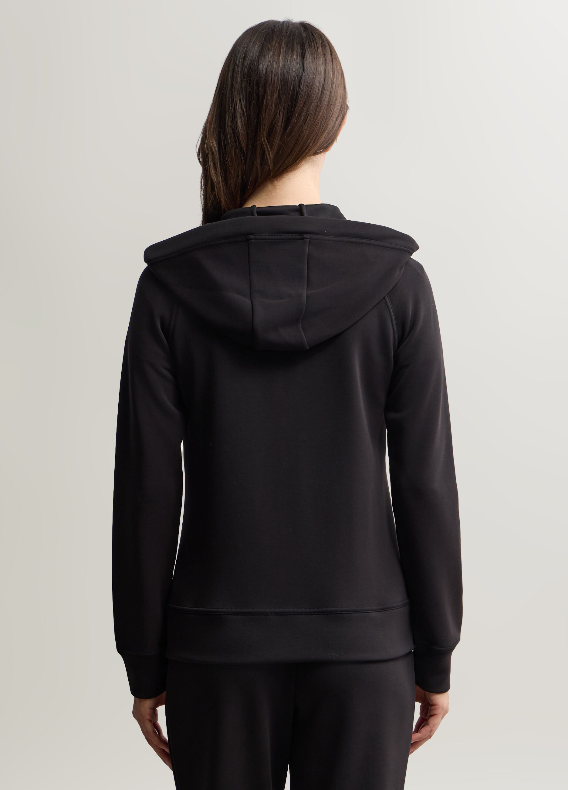 Felpa misto modal stretch con cappuccio donna_1