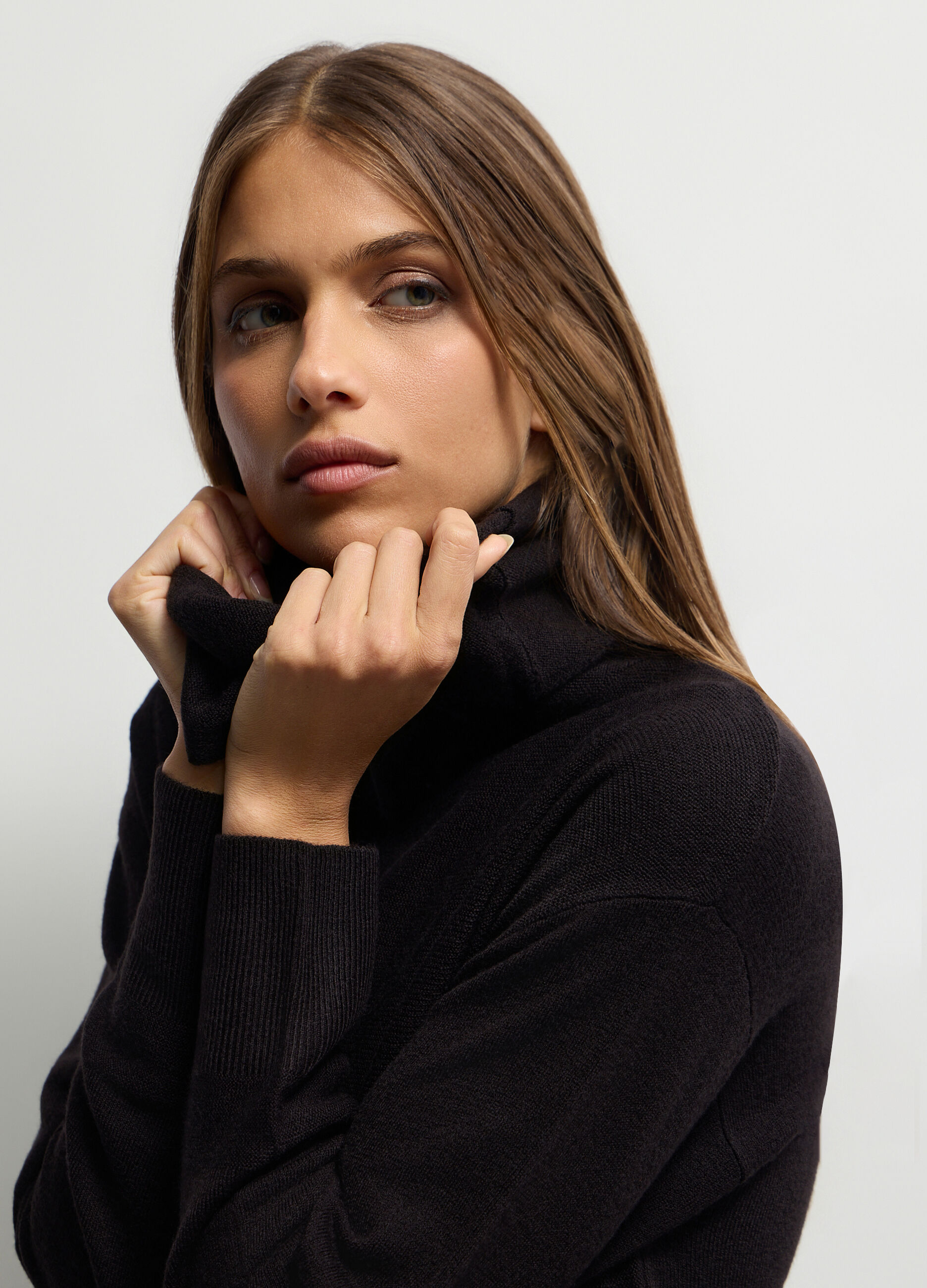Maglione Fit Over a collo alto rasato donna _2