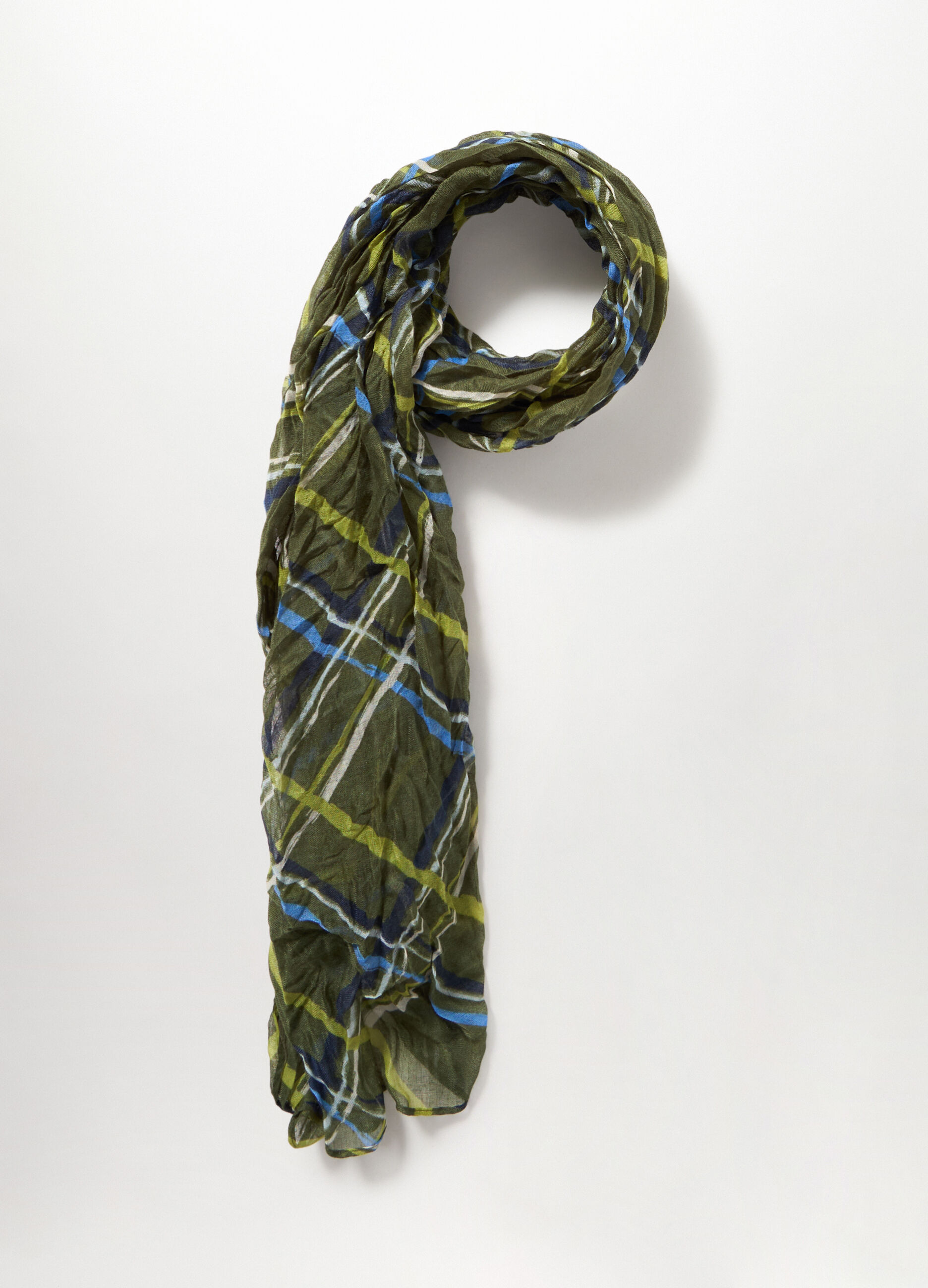Foulard crinkle a quadri donna_1