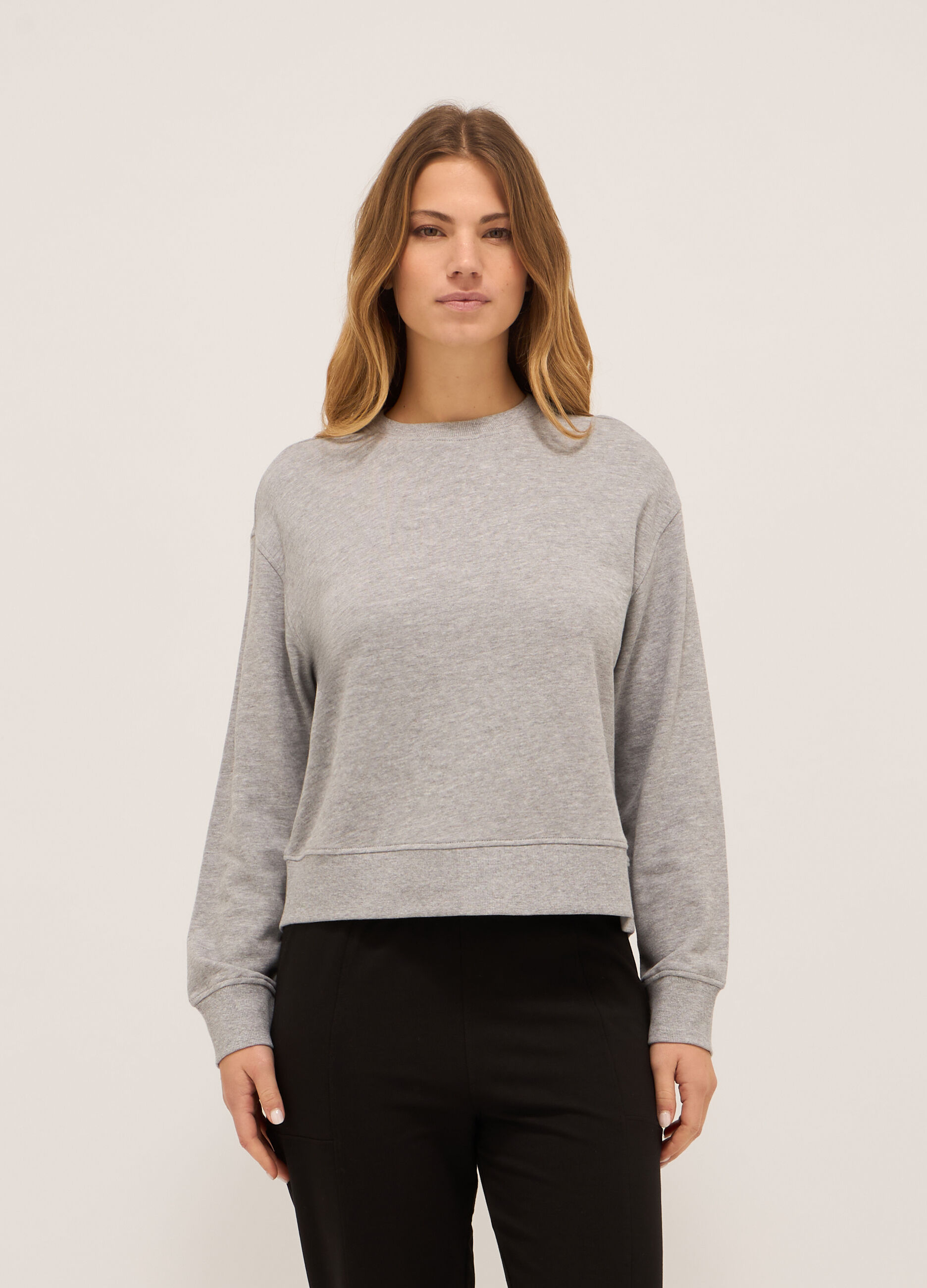 Felpa in french terry di puro cotone donna_0