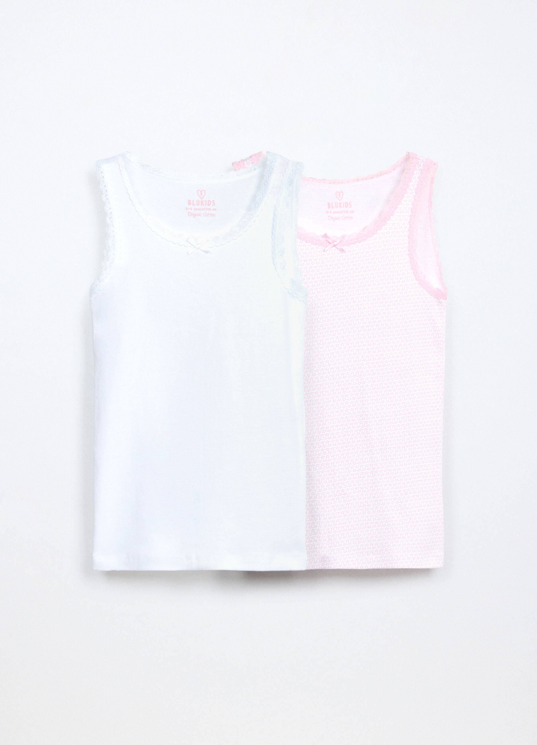 Pack 2 canotte in jersey di puro cotone bambina_0