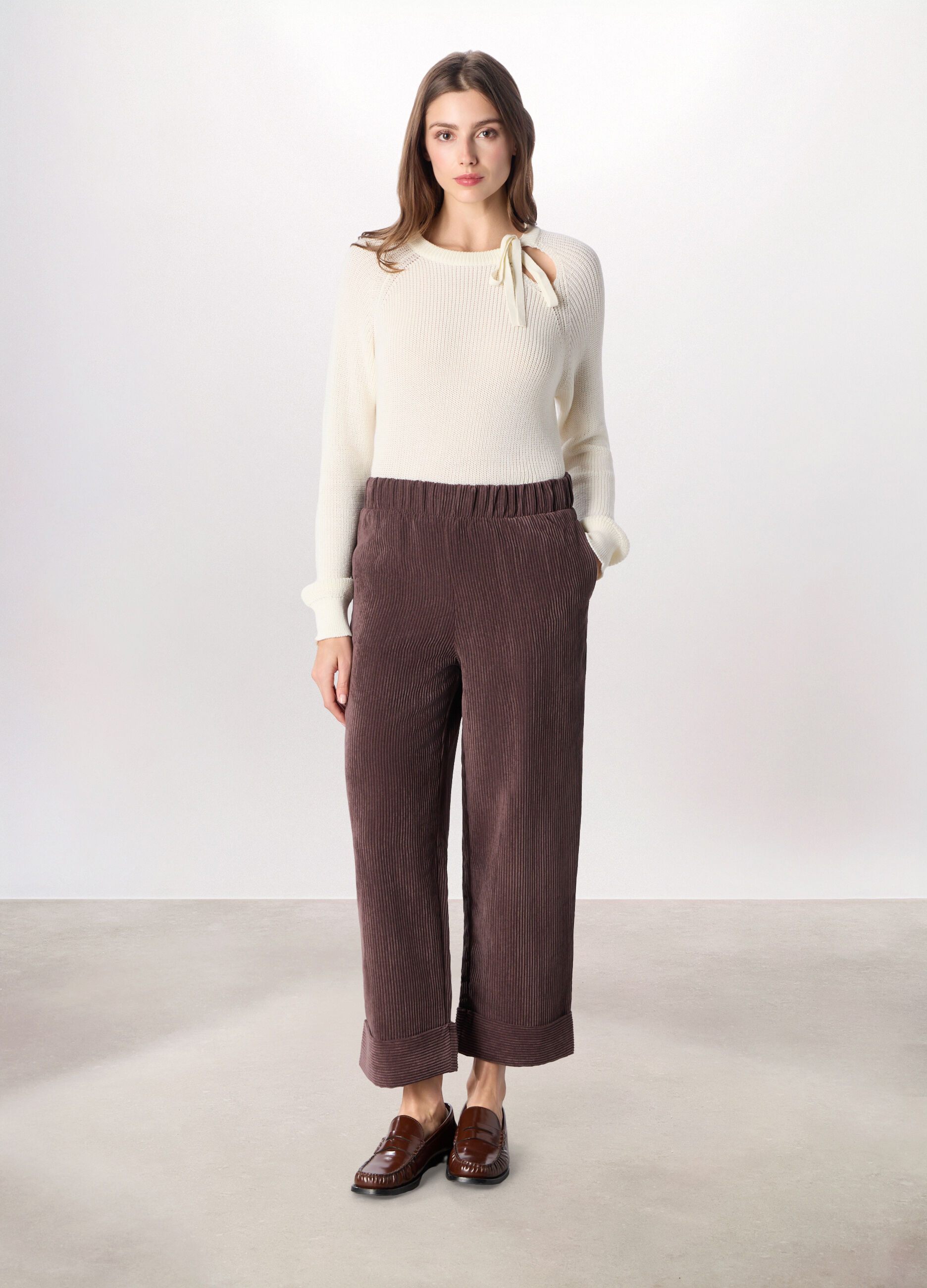 Pantaloni in velluto a coste donna_0