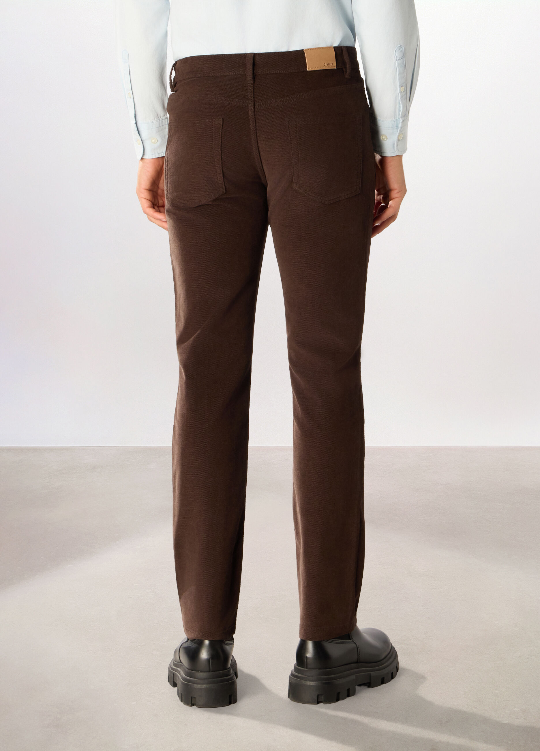 Pantaloni chino slim fit in velluto stretch uomo_1