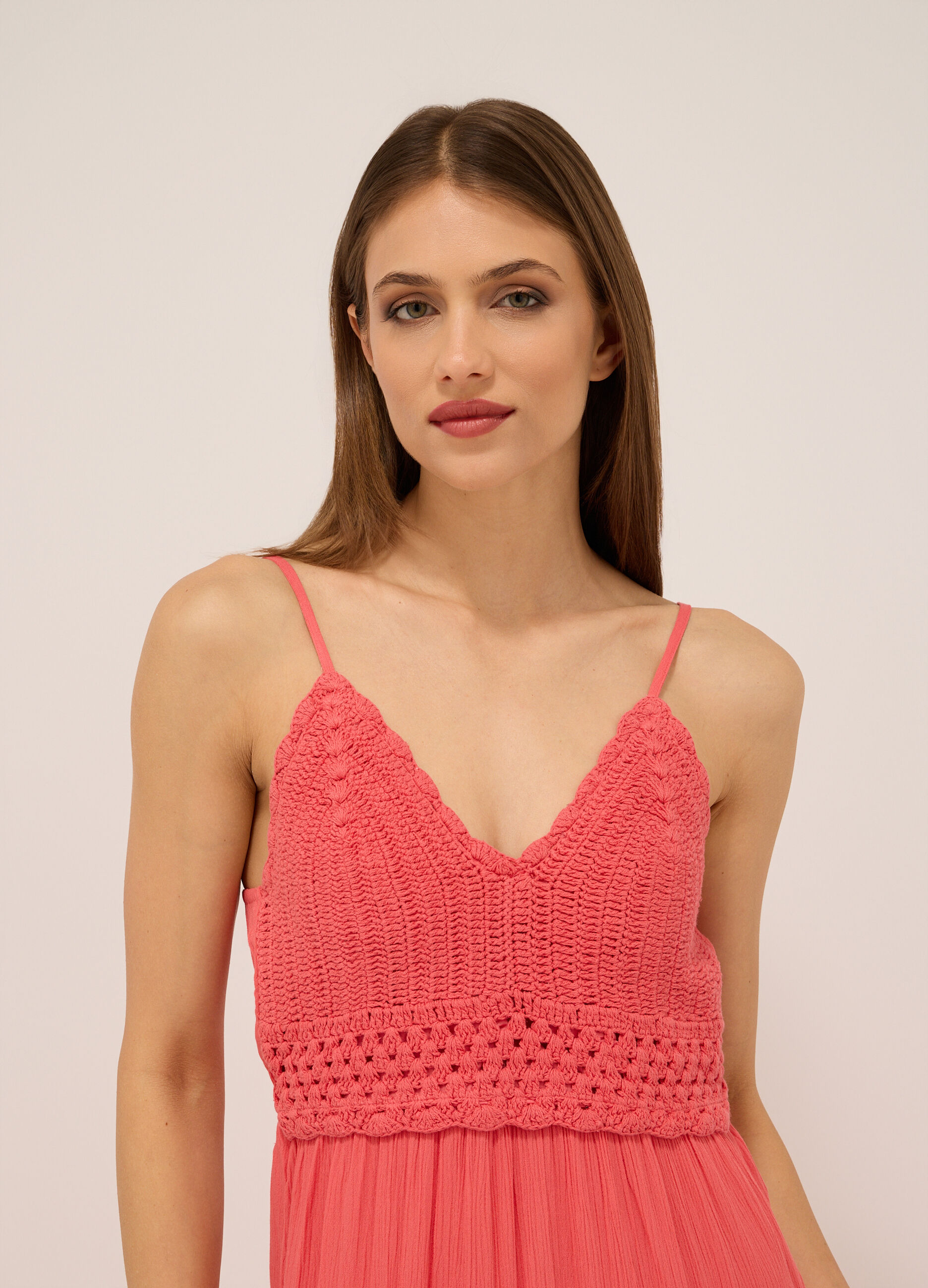 Abito lungo in pura viscosa crepe donna_2