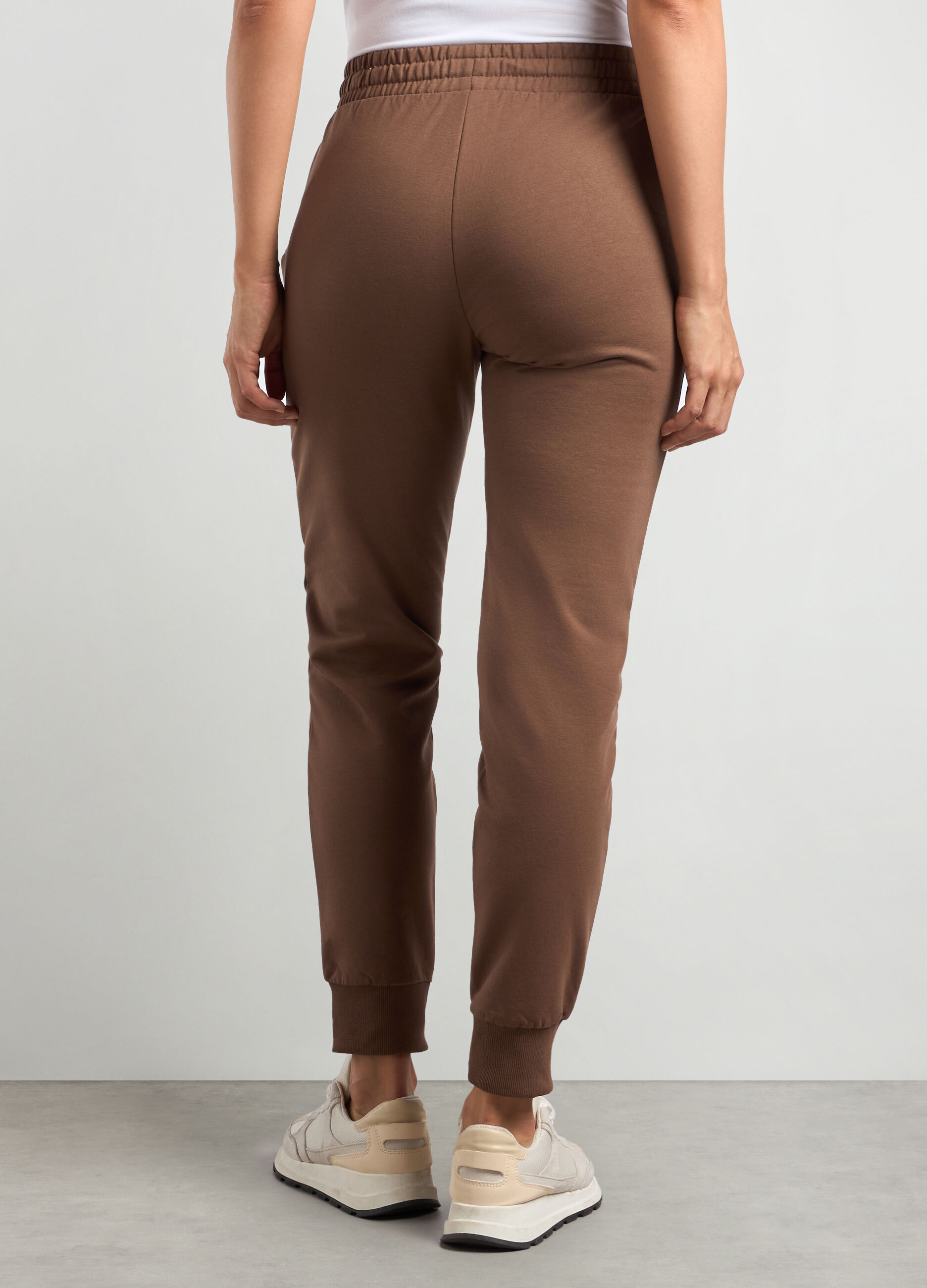 Jogger in cotone fleece stretch donna_1