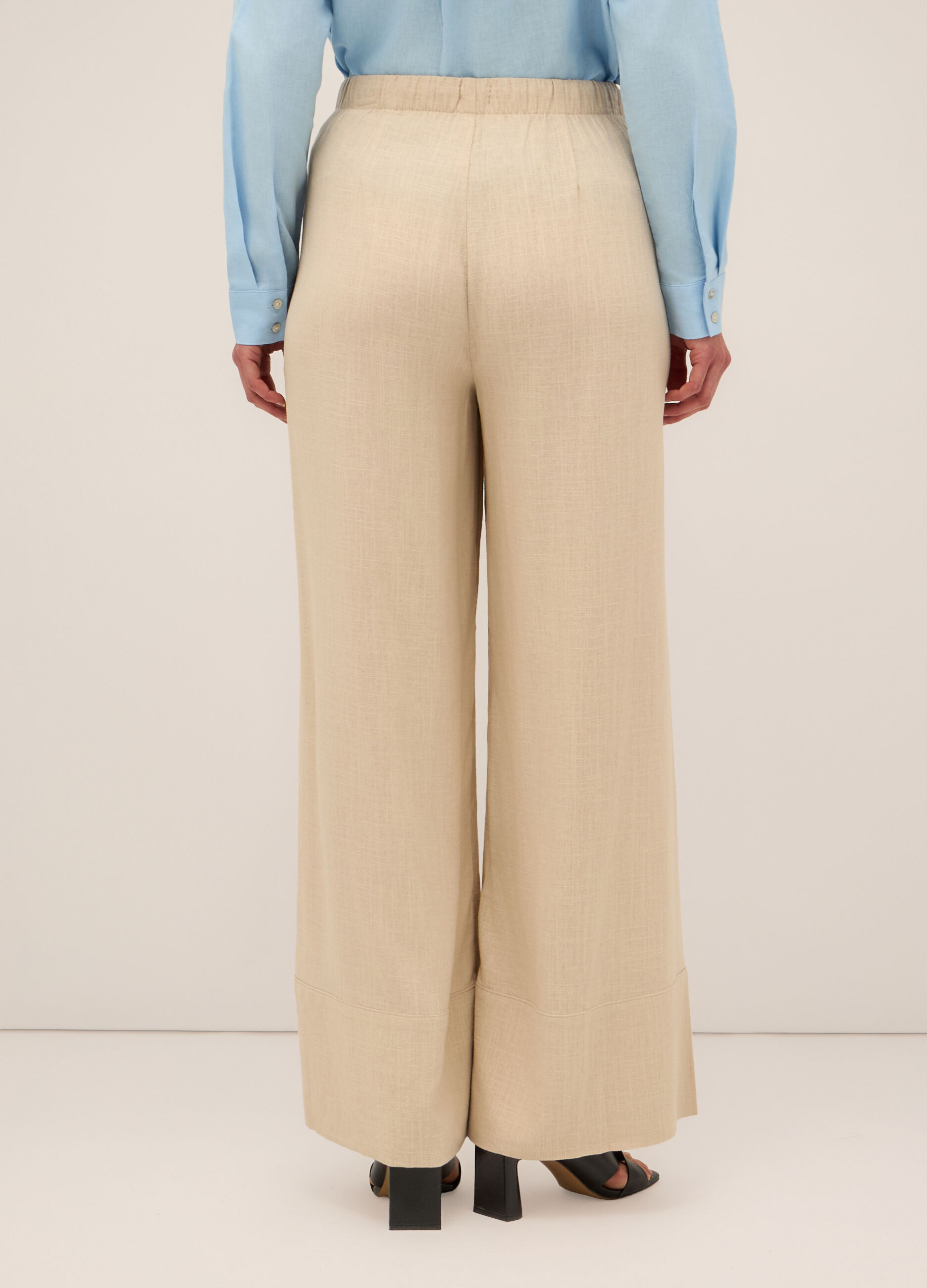 Pantaloni palazzo misto lino donna_1