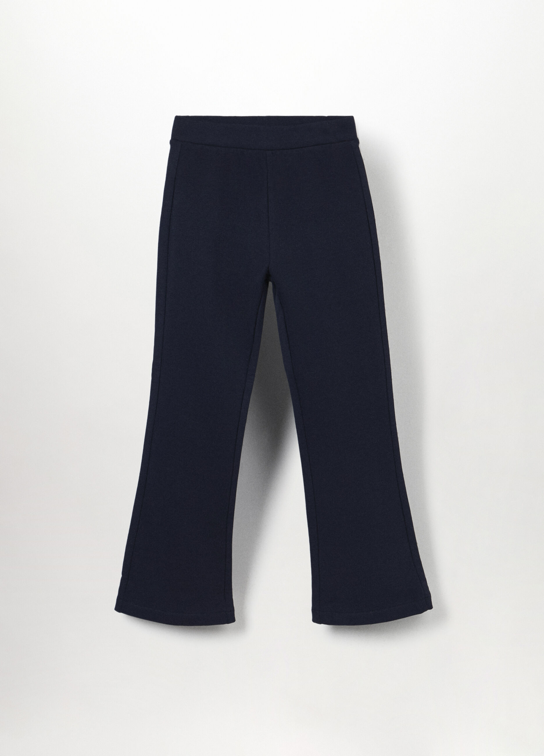 Leggings flare fit in cotone fleece stretch bambina_0