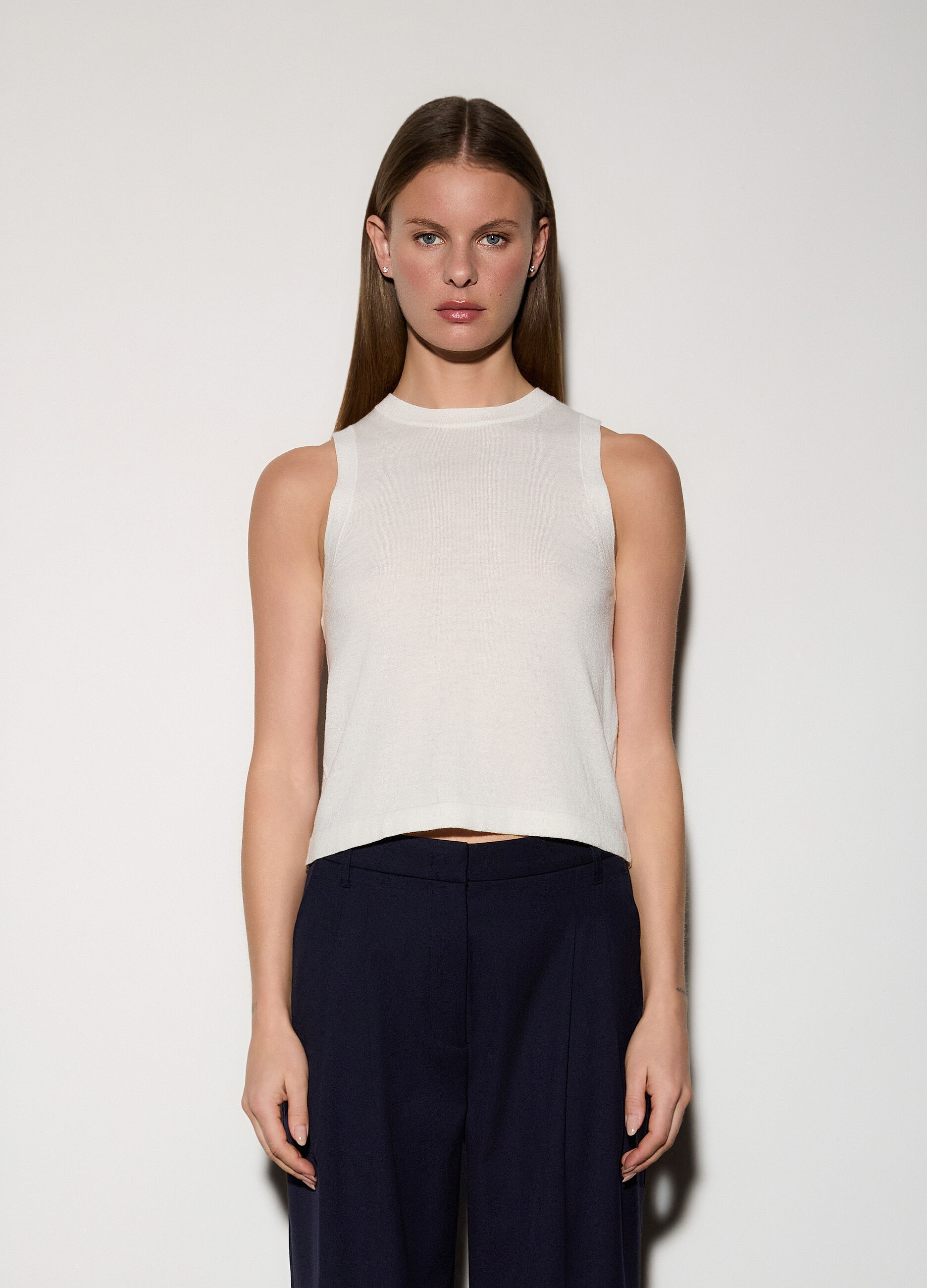 Canotta girocollo rasata donna_1