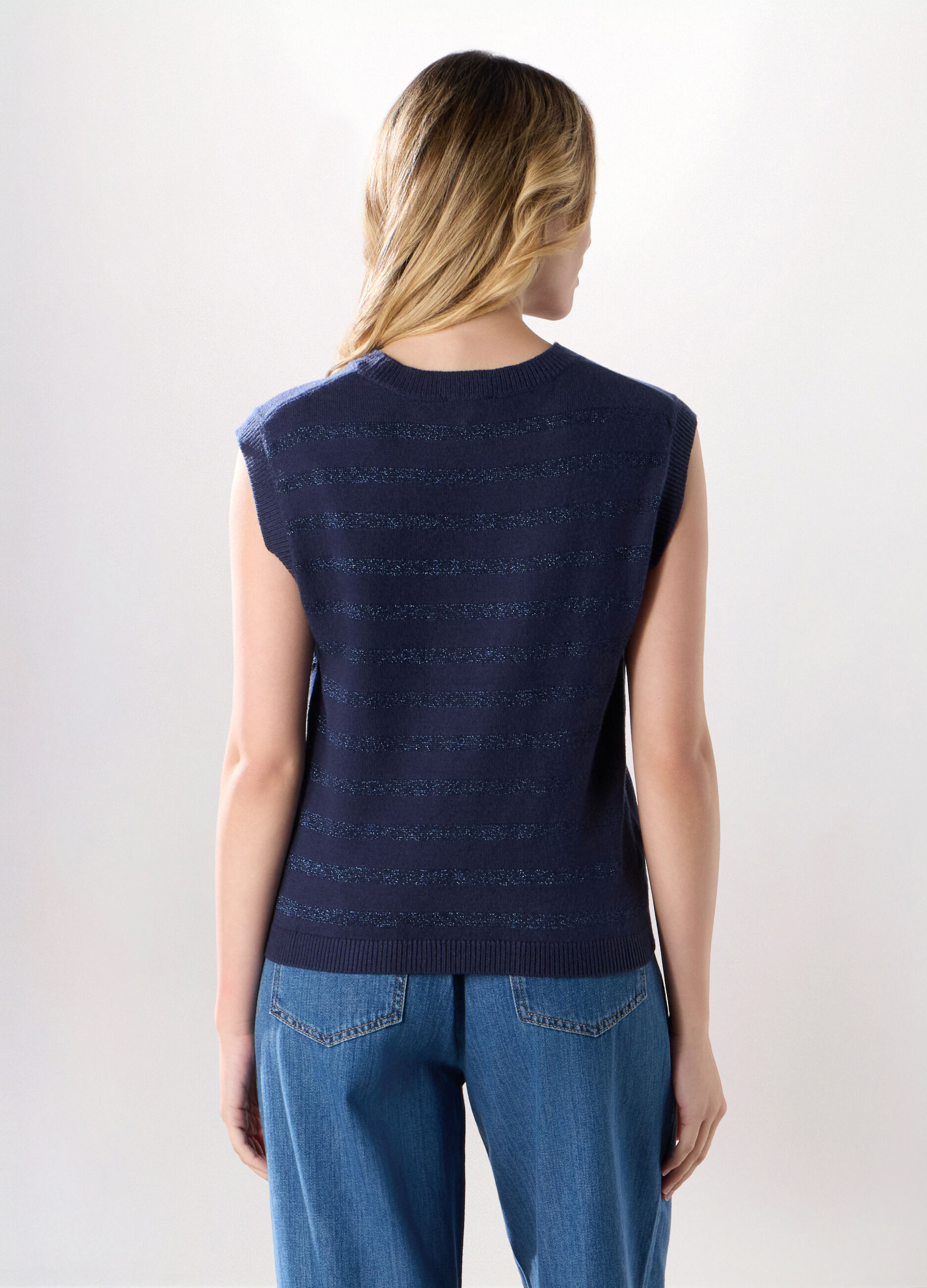 Tricot smanicato misto viscosa donna_1