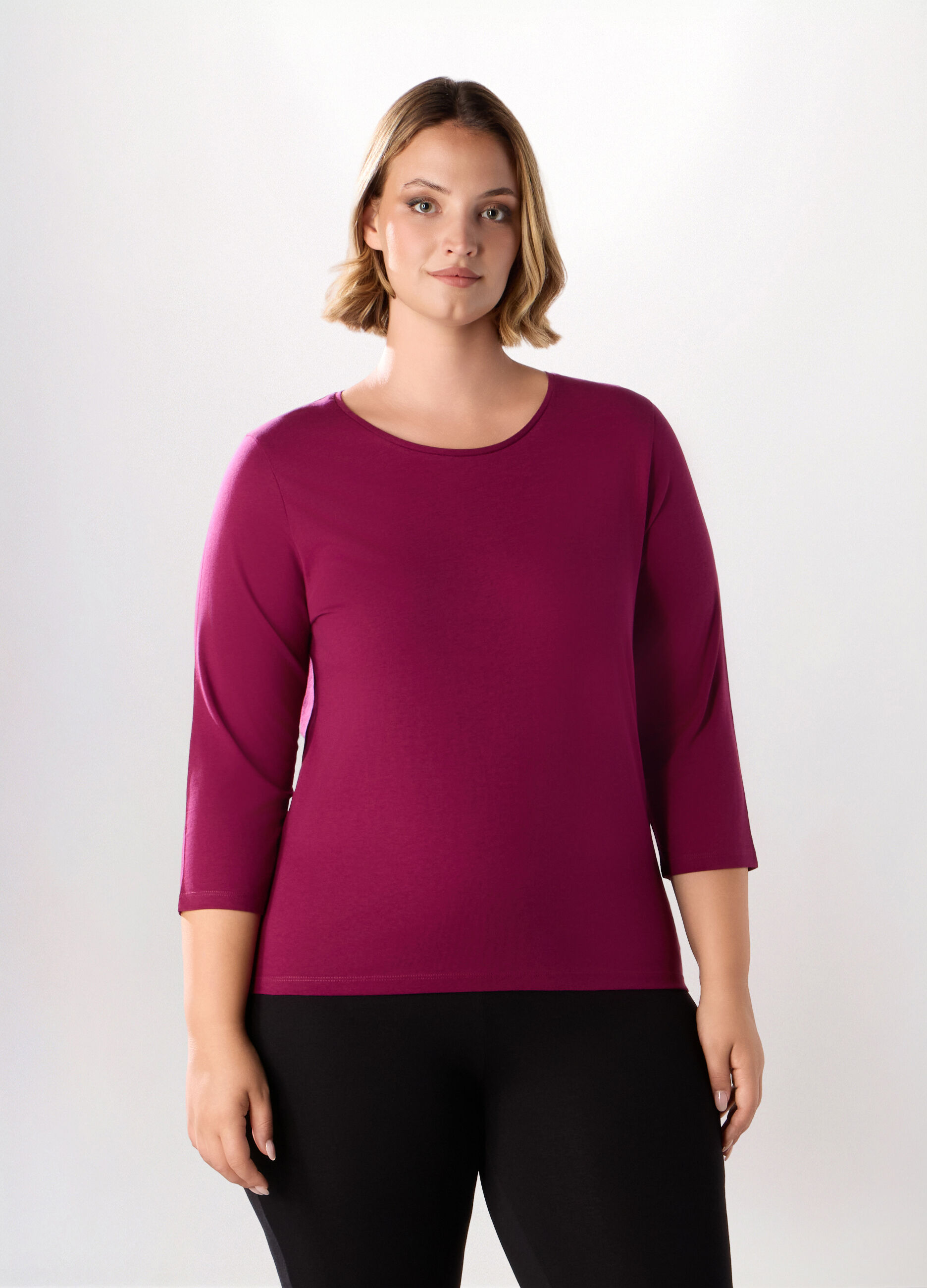 T-shirt in jersey di puro cotone donna curvy_0
