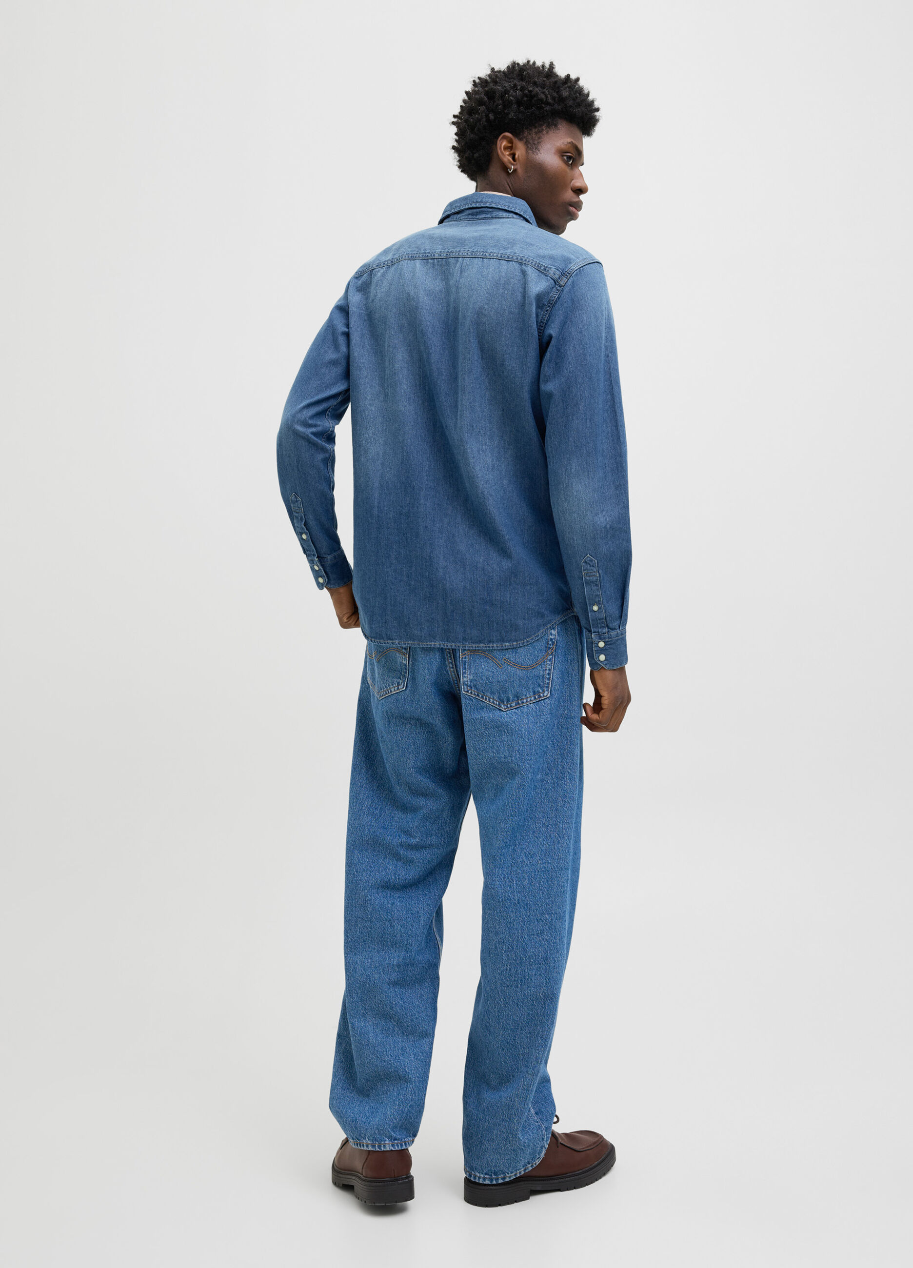 Camicia in denim stile western uomo_1