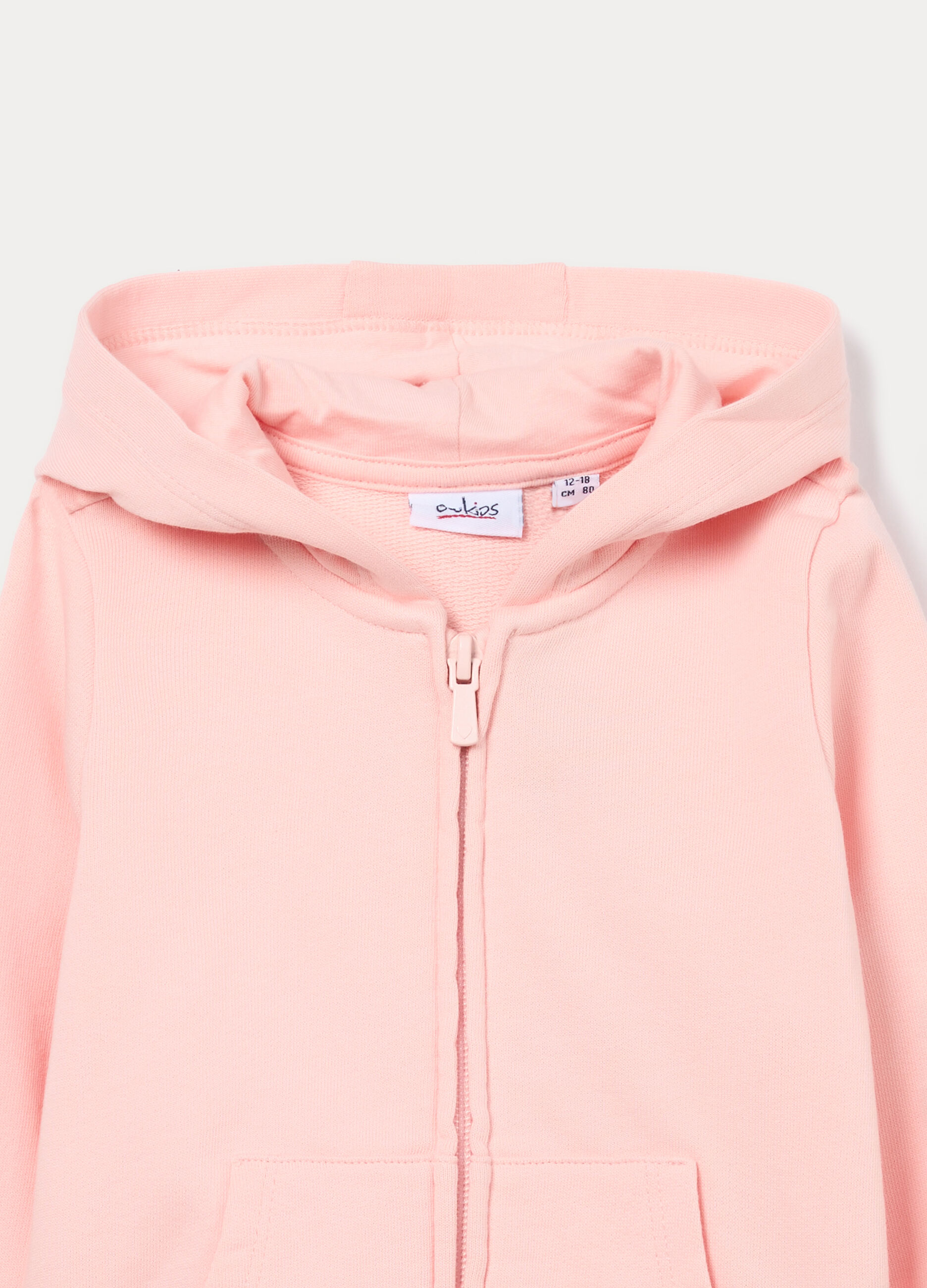 Felpa con cappuccio in french terry di puro cotone bimba_2