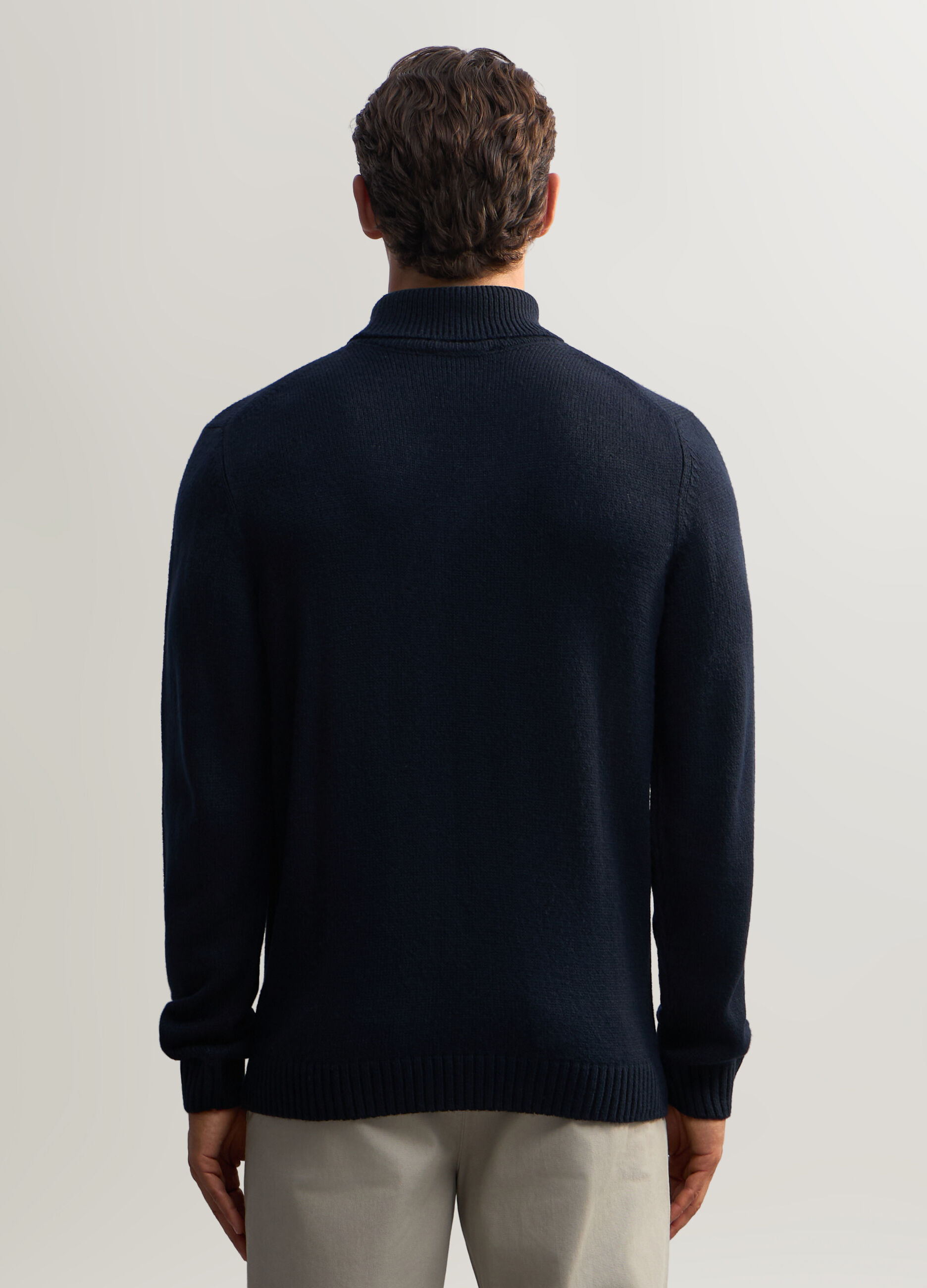 Maglione collo alto a maglia rasata uomo