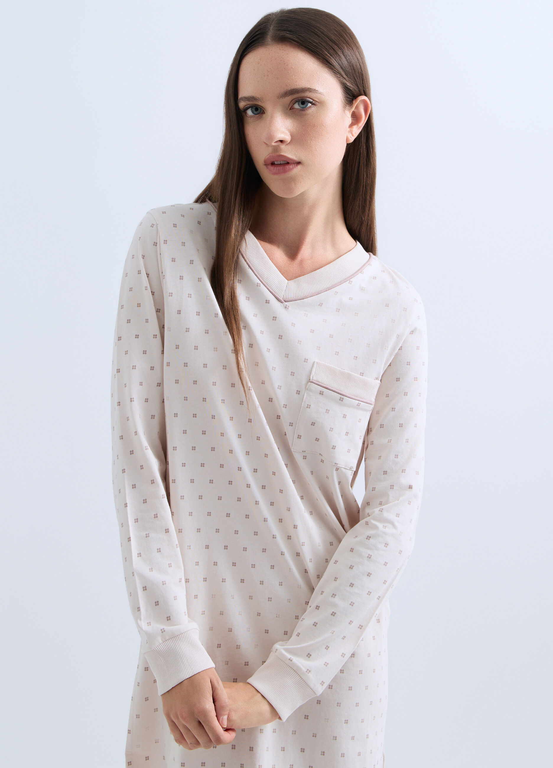 Camicia da notte in jersey di puro cotone donna_2
