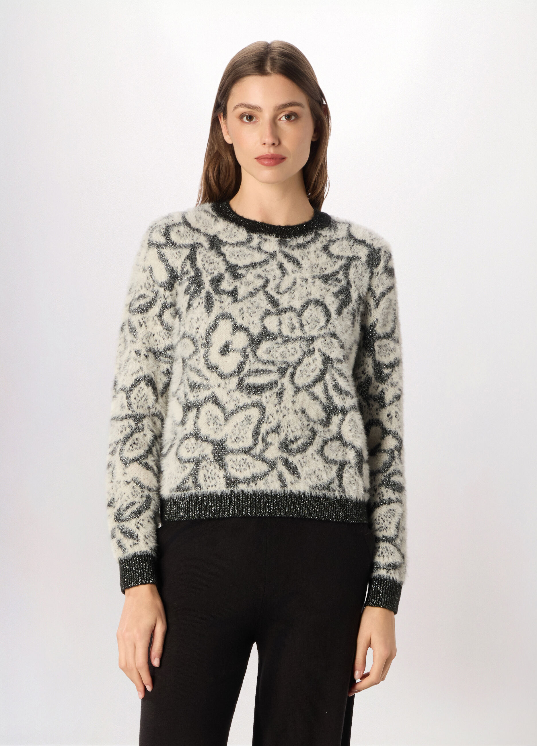 Tricot fluffy lavorato donna_0