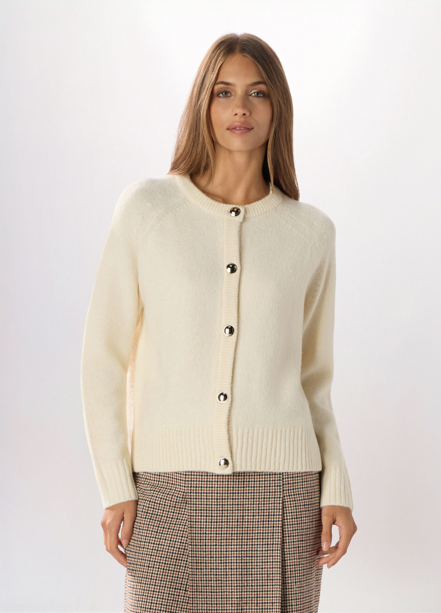 Cardigan tricot misto lana donna_0