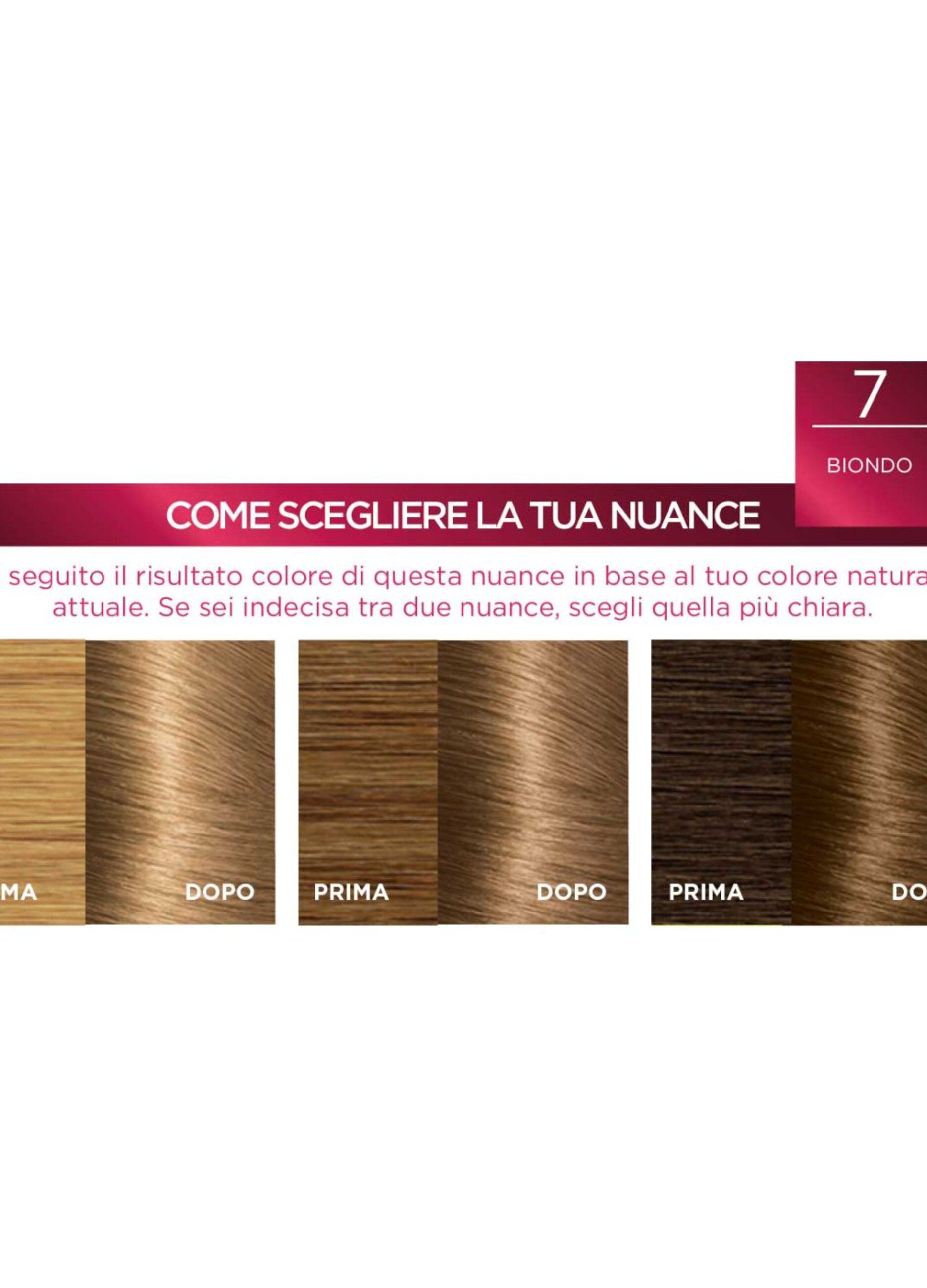 L'Oréal Paris Tinta Capelli Excellence, Copre i capelli bianchi, colore ricco, luminoso e a lunga durata, 7 Biondo.
