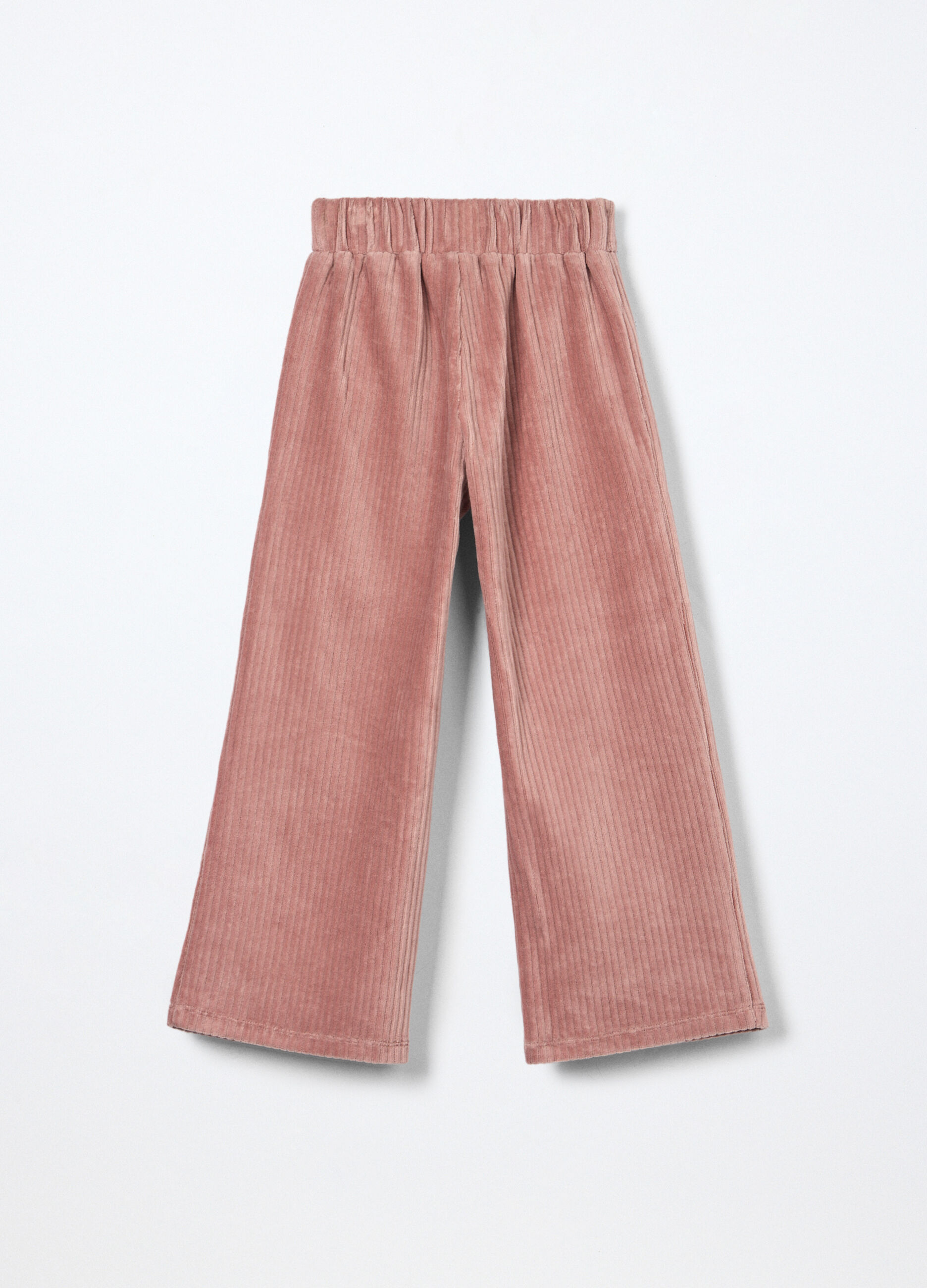 Pantaloni misto cotone velour bambina_1